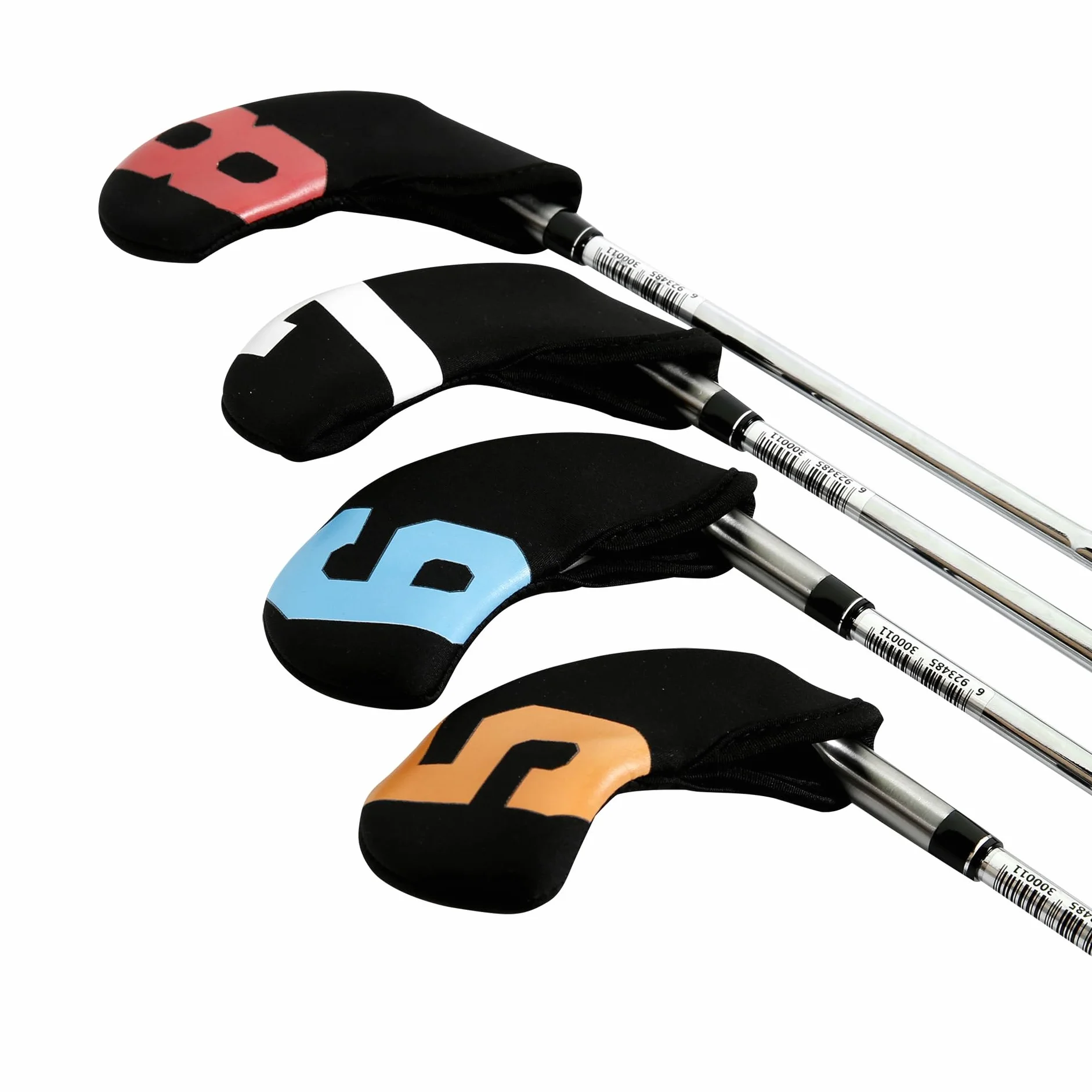 Fundas Premium para Cabezas de Hierro de Golf, Neopreno Impermeable, con Numeración de Colores, 10 Uds. (Negro)