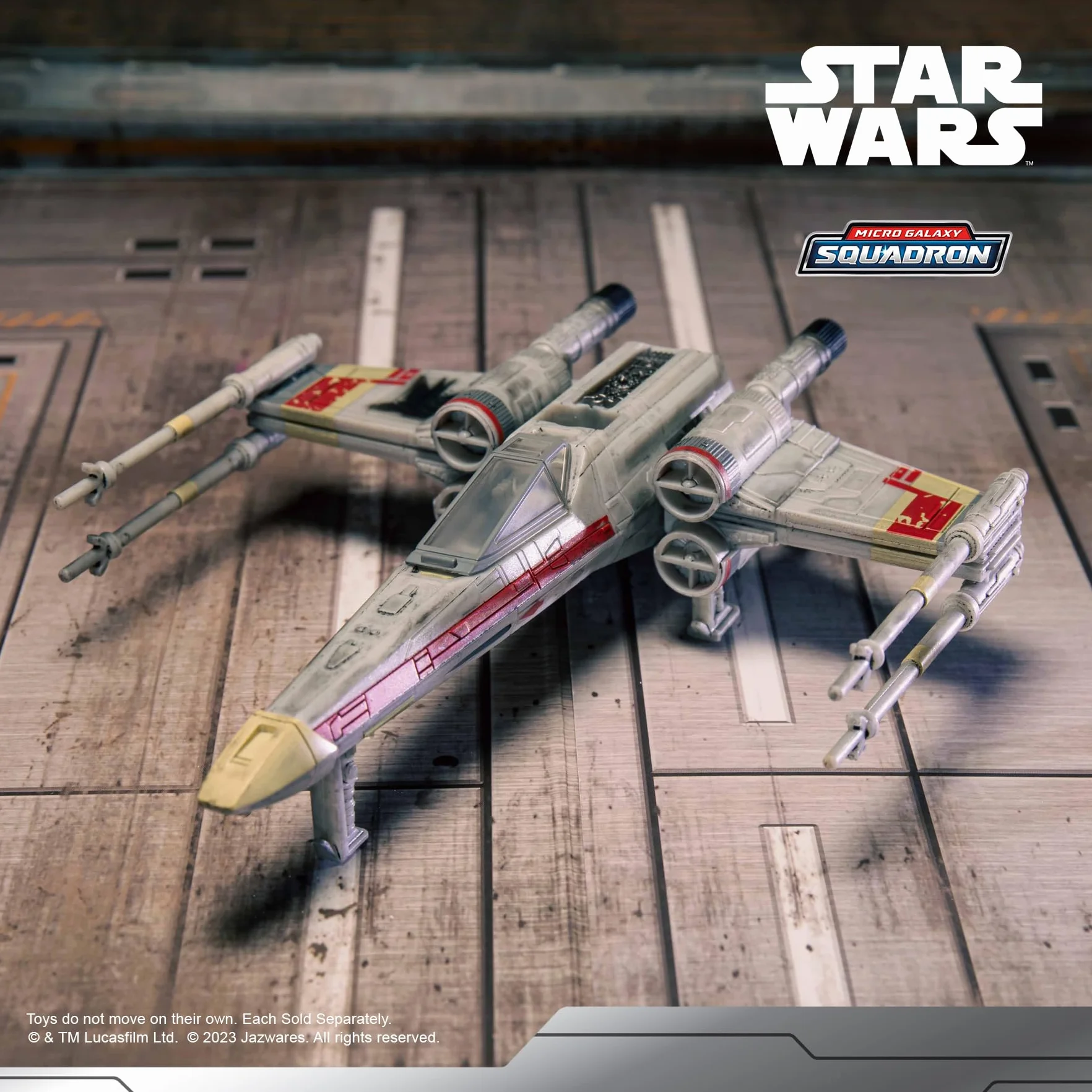 Star Wars Micro Galaxy Squadron SWJ0092 X-Wing, Wedge Antilles & R2-A3, 12,5 cm vehículo con Figuras