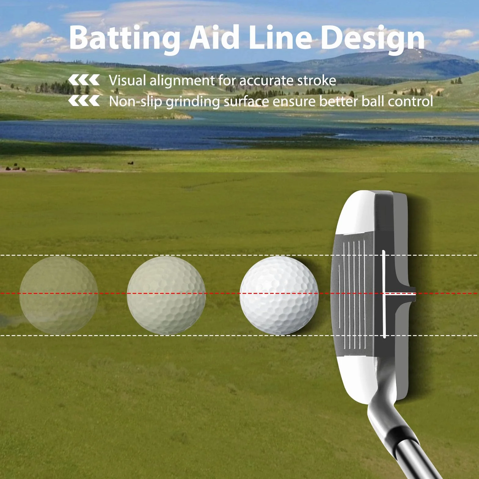 LIFEZEAL Palo de Golf Wedge Acero Inoxidable Putter Diestros 72° 89cm Plata