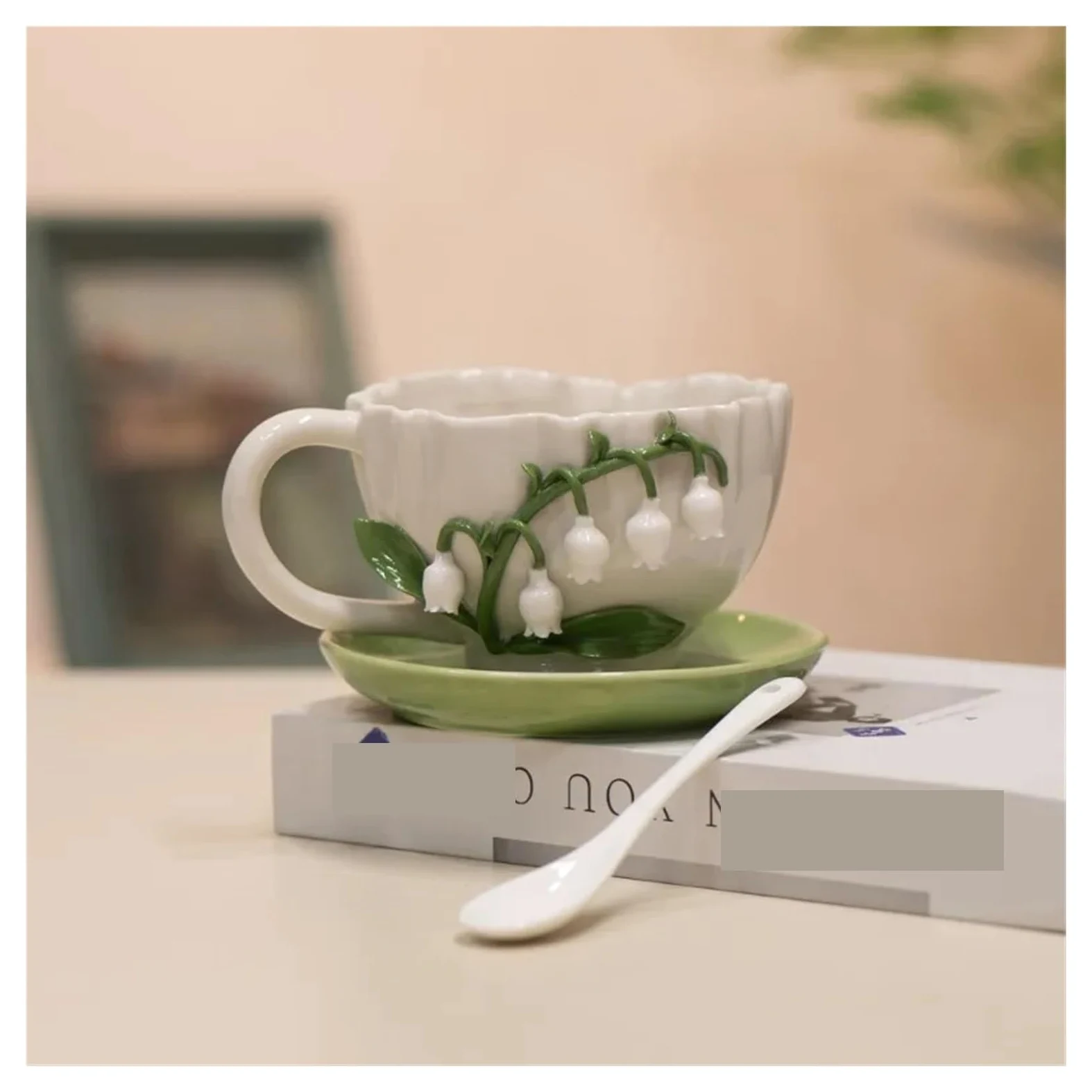 Tazas Y Jarras De Café Taza De Café Con Estampado De Flores En Relieve De Cerámica, Taza De Desayuno Para Té Cacao Y Leche