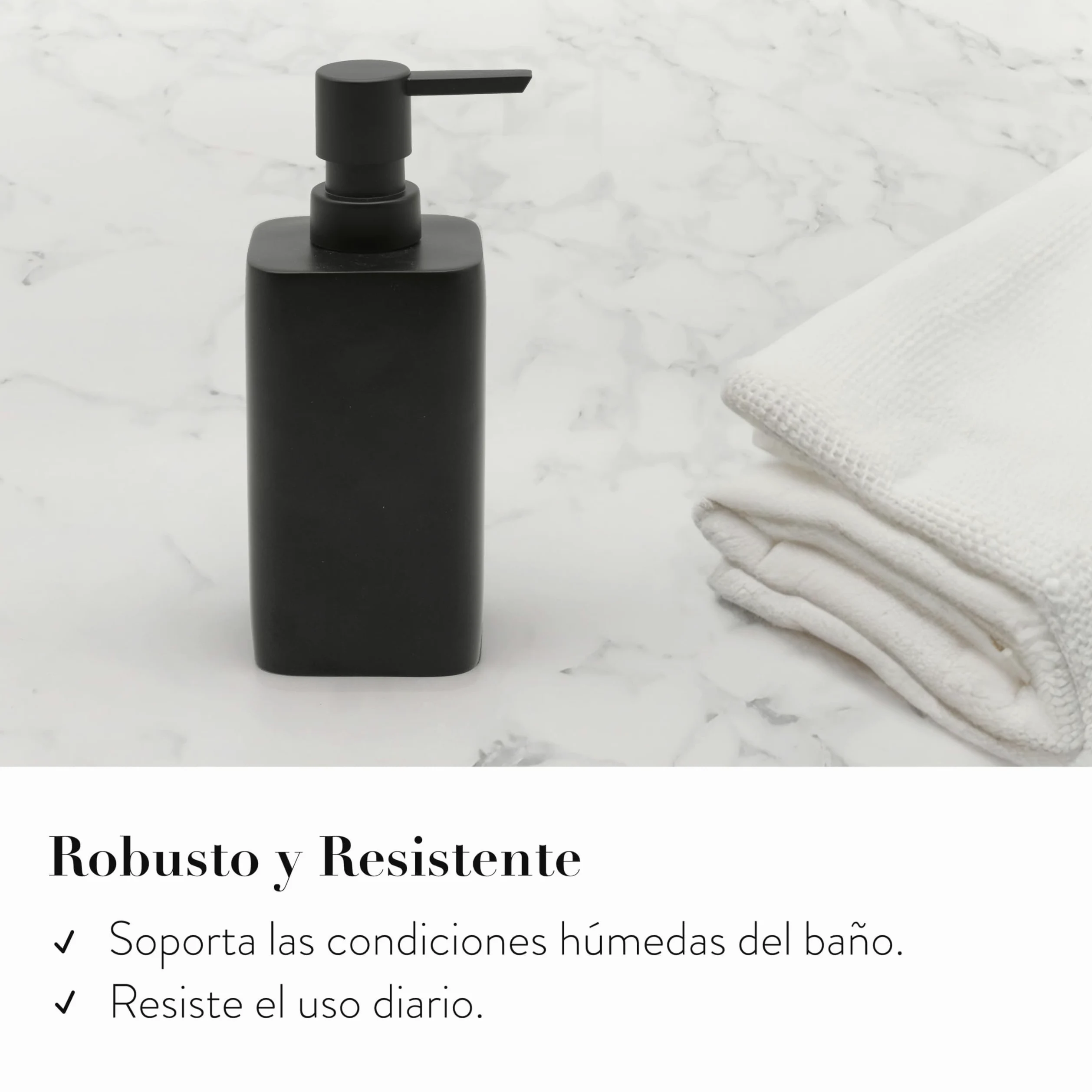 Juegos de Accesorios de Baño 4 Piezas Negro Opaco con Dispensador de Jabón, Vaso y Soporte para Cepillo de Dientes