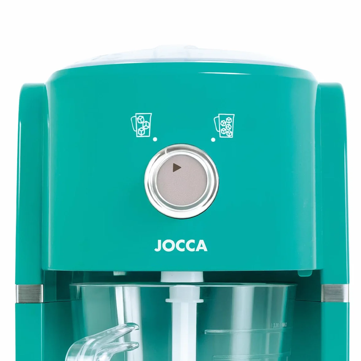 Jocca - Máquina para Hacer granizados eléctrica | Cuchillas de Acero Inoxidable | Capacidad 1,1 L | Fácil de Limpiar | Color Turquesa | Pica y Mezcla Hielo
