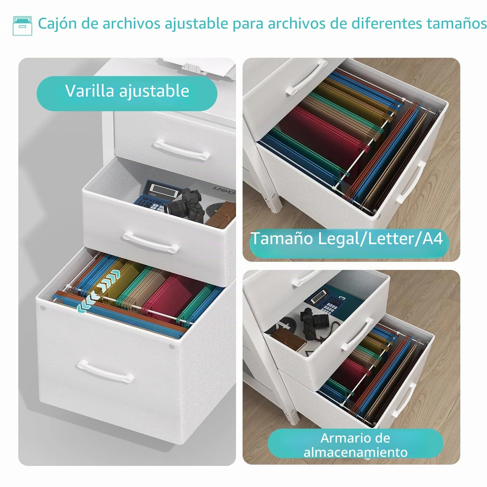 Lufeiya Mesa Escritorio Blanco con 3 Cajones Mesa Escritorio Ordenador Pequeña 120CM para Oficinas Gaming Nña Juveniles