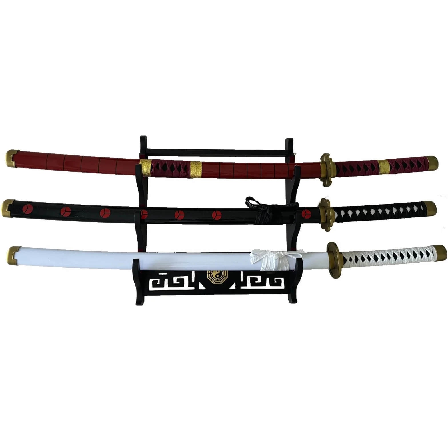 Sword Mount Wall Sword Holder Display Stand for Katana Wakizashi Samurai Swords 3 Tier