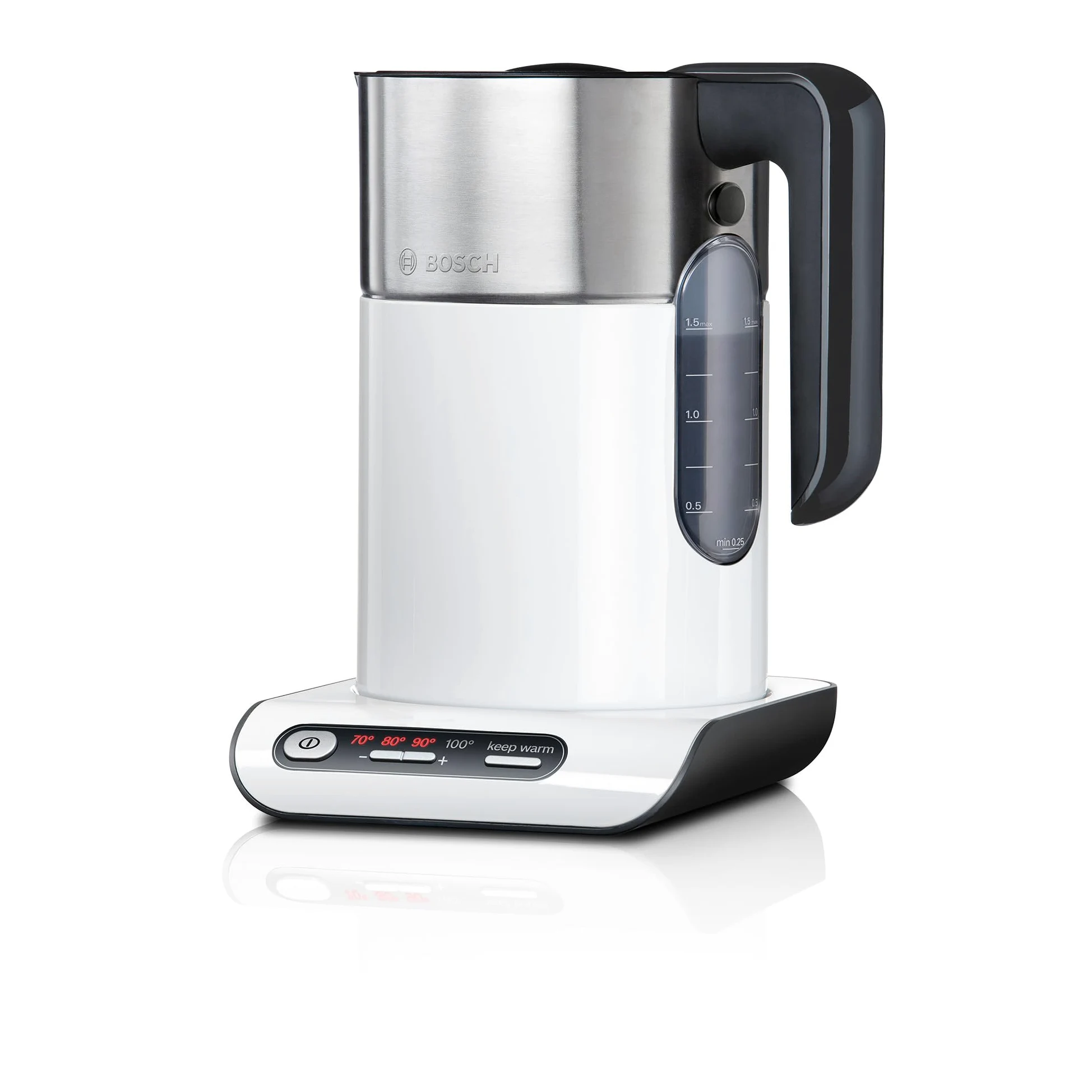 Bosch - Hervidor Styline, 4 temperaturas, Función KeepWarm, Blanco, TWK8611P