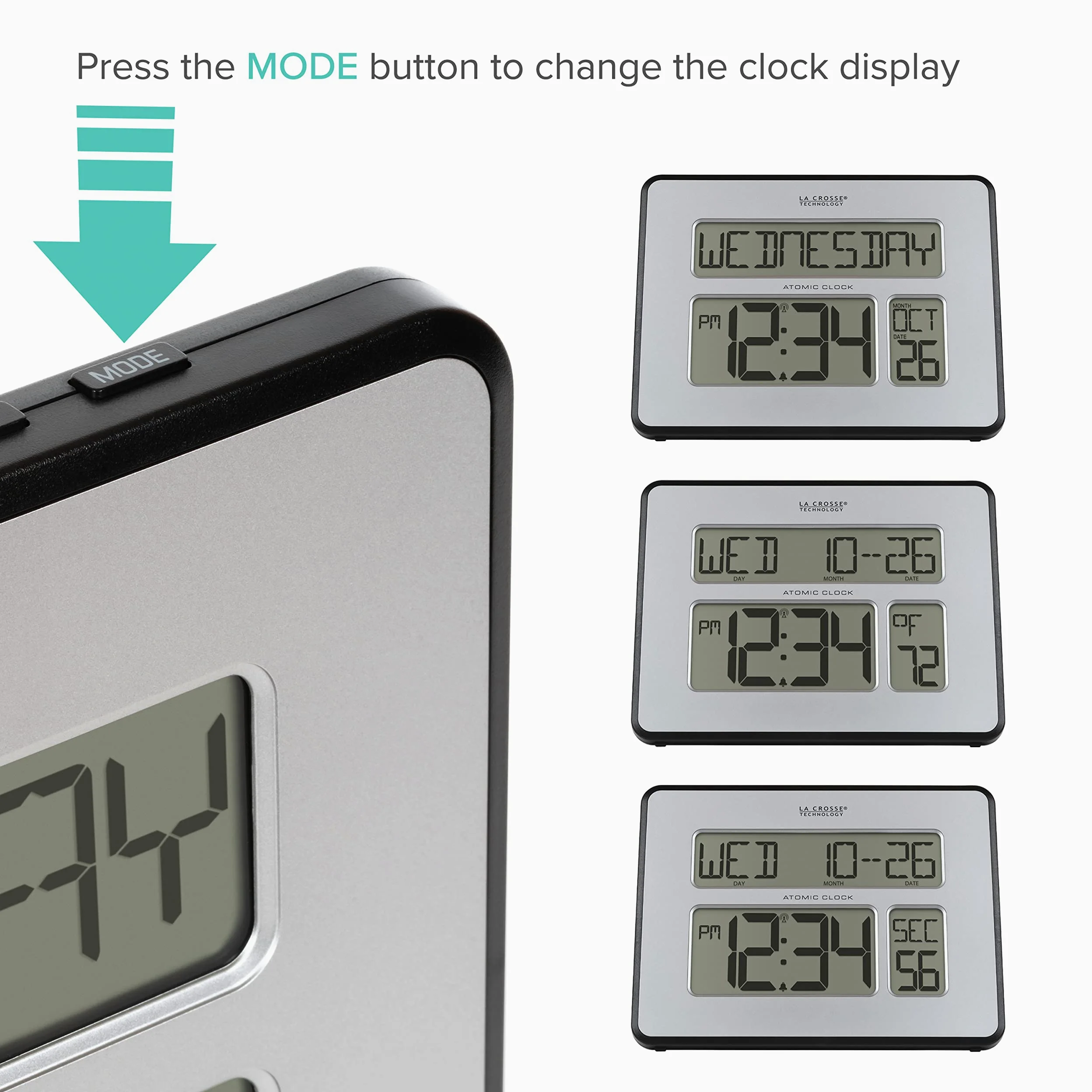 La Crosse Technology Reloj atómico, Gris, Talla única
