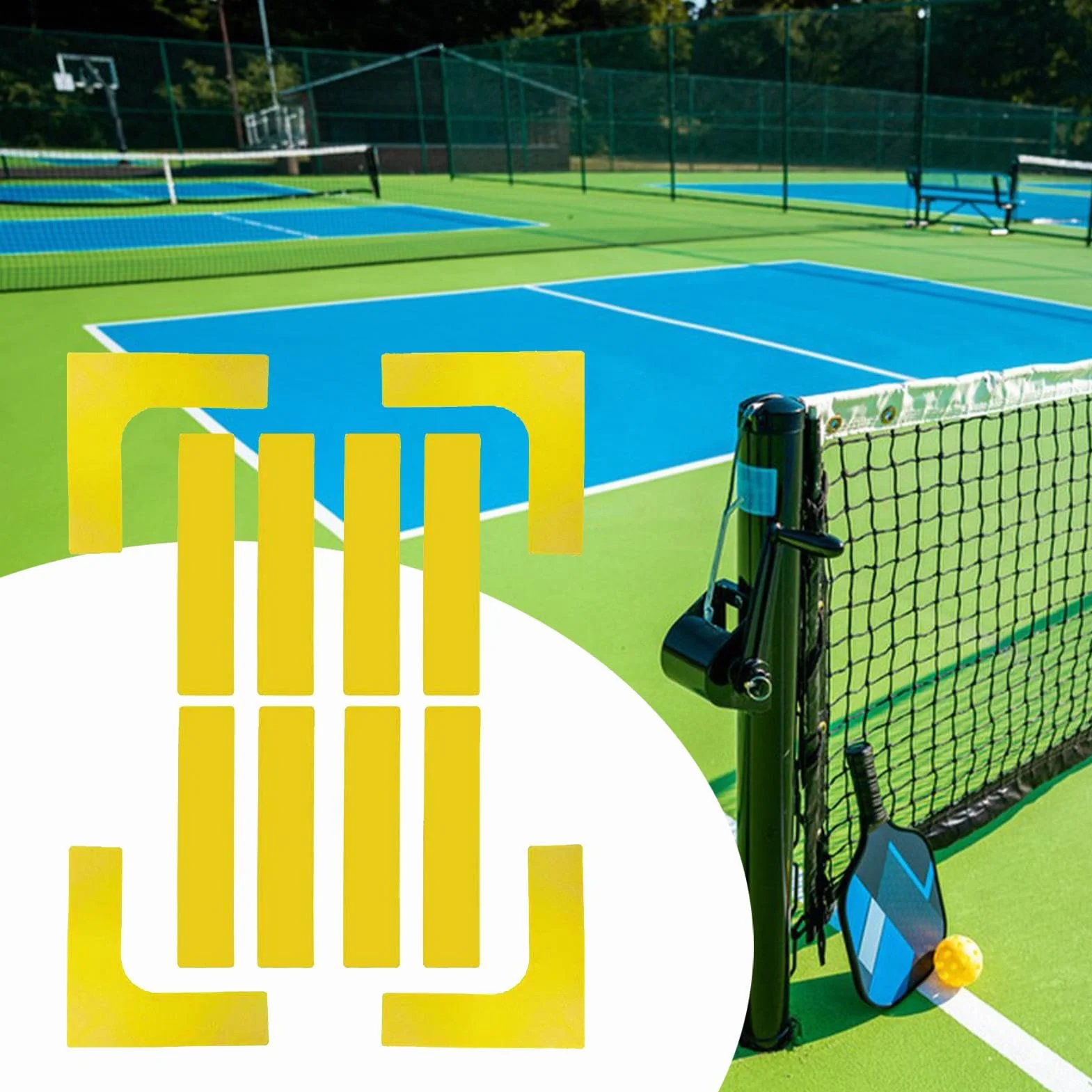 Kit de Líneas para Pistas de Pádel | Marcadores Desplegables para Delinear Pistas | Accesorios Deportivos Portátiles Resistentes al Viento