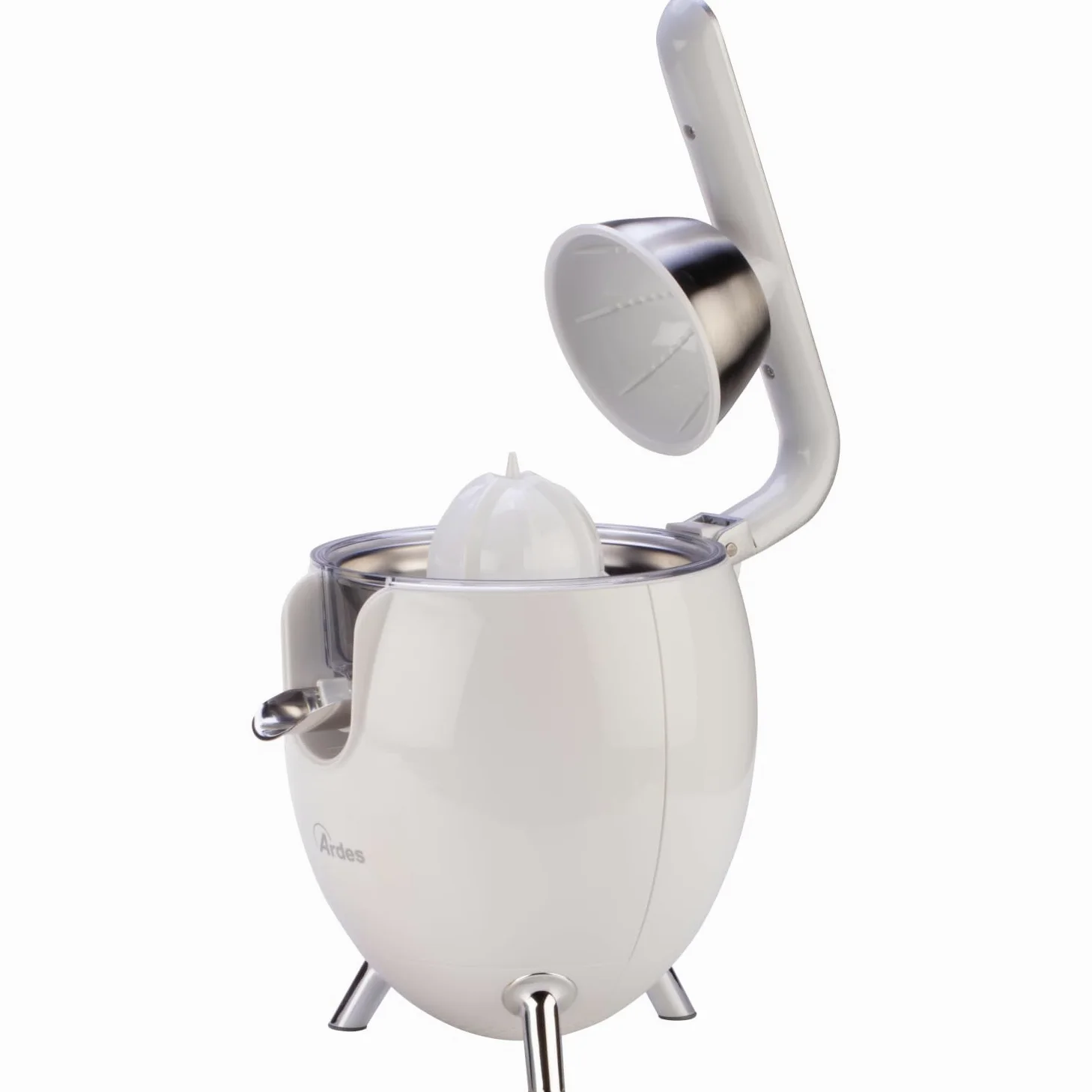 ARDES JUICE ART Exprimidor eléctrico 500 W AC con palanca de aluminio, doble cono y depósito 0,5 L para cítricos