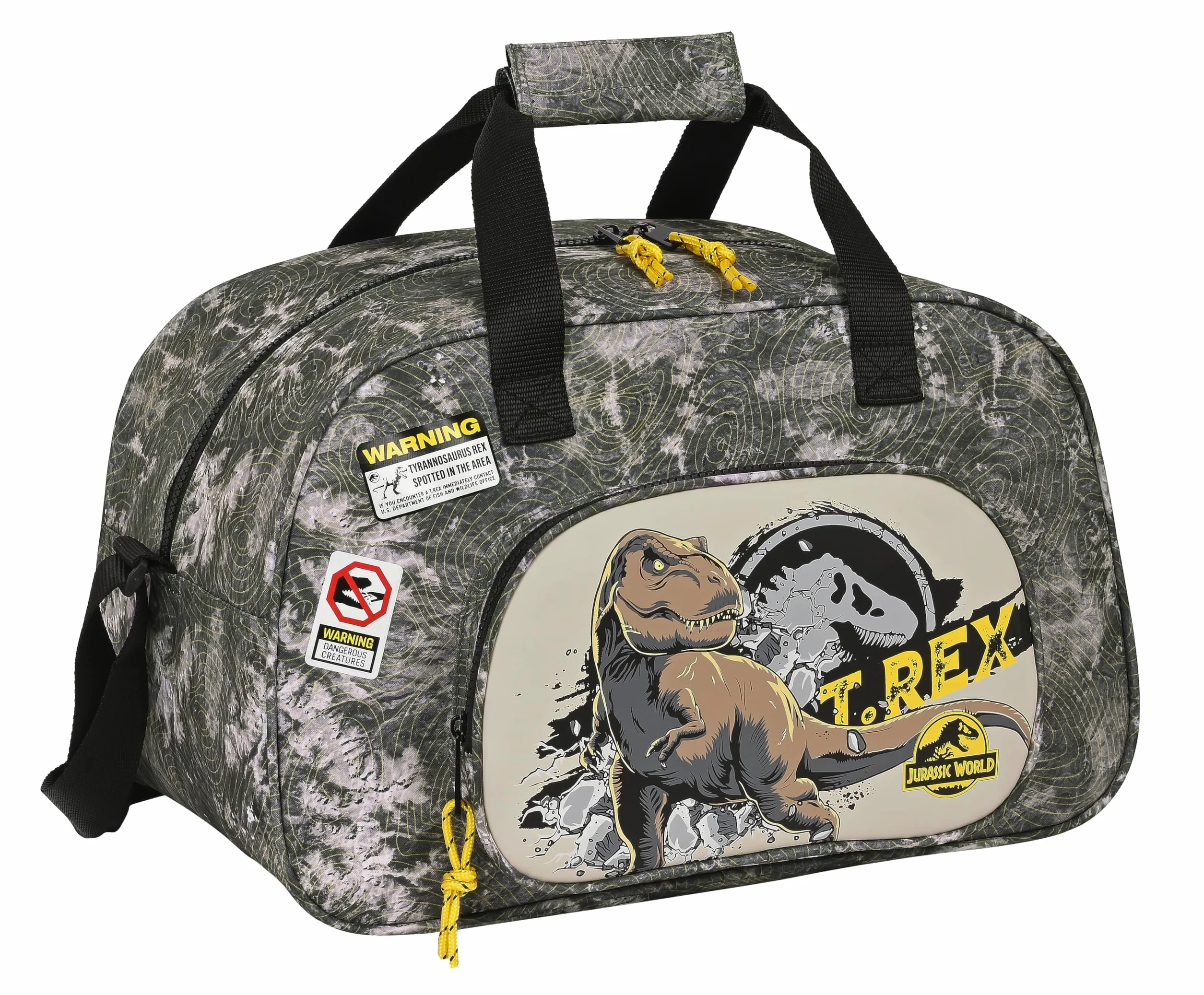 Safta JURASSIC WORLD WARNING Bolsa de Deporte Mochila 40x23x24 cm Gris