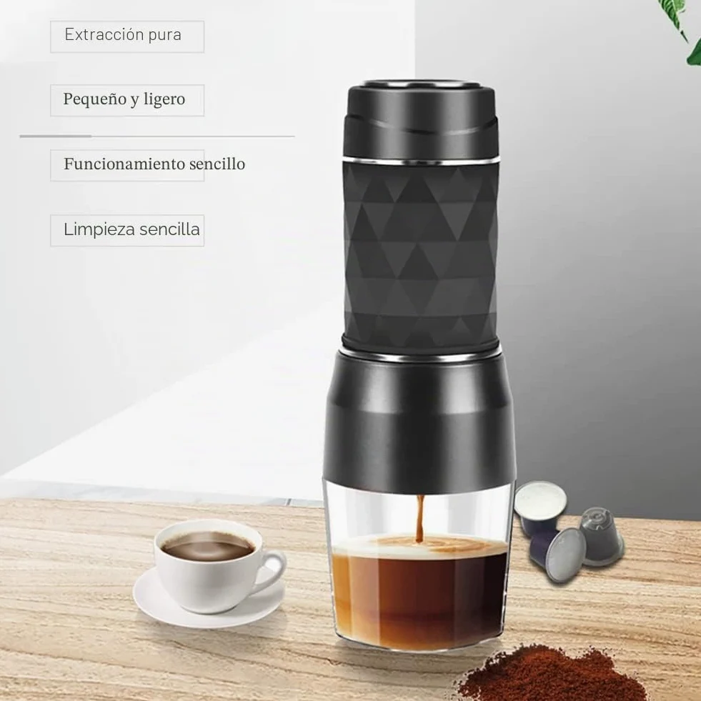 Cafetera de café expreso, cápsula de mano, cafetera molida, portátil, apta para cápsulas de café en polvo