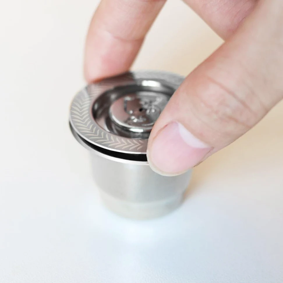 Cápsula de café recargable de acero inoxidable, cápsula de café reutilizable