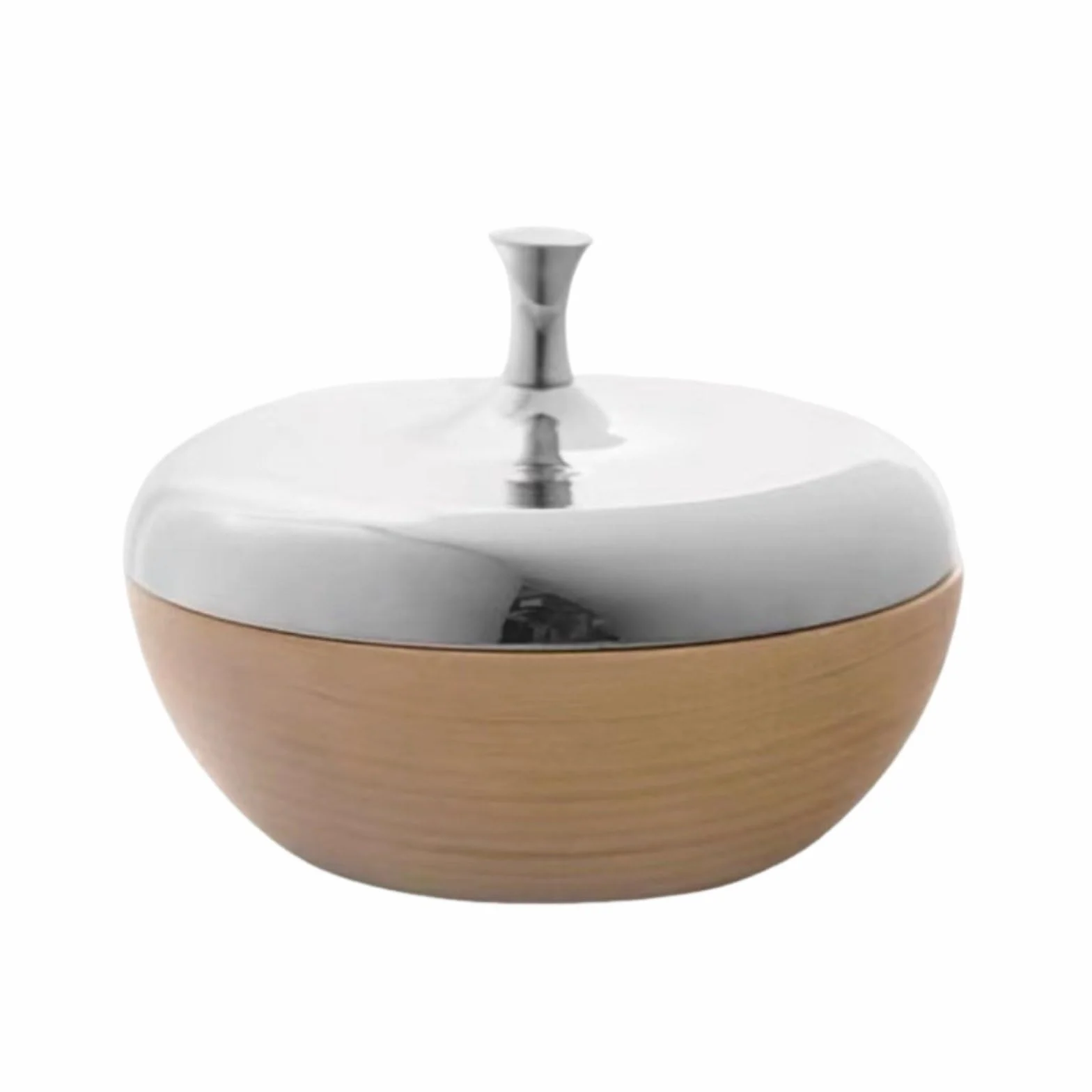 Storage Container Tarro de Almacenamiento Bote Recipiente Organizador Cuenco Decorativo y Funcional de Acero y Roble Pequeños Objetos Adecuado para Estudio Sala