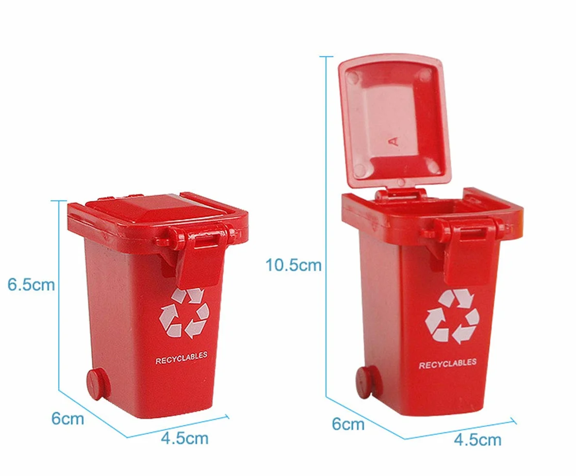 Juego de 4 Cubos de Basura Pequeños Multicolor para Niños Rojo Azul Verde