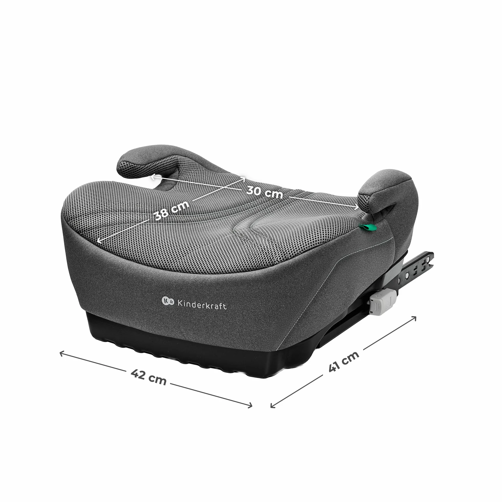 Kinderkraft I-BOOST 2 PRO, Asiento para Niños de 125-150 cm y de 6 a 12 años, Montaje ISOFIX, muy ligero (2,36 kg), Reposabrazos Ergonómicos, Acolchado Desmontable, Gris