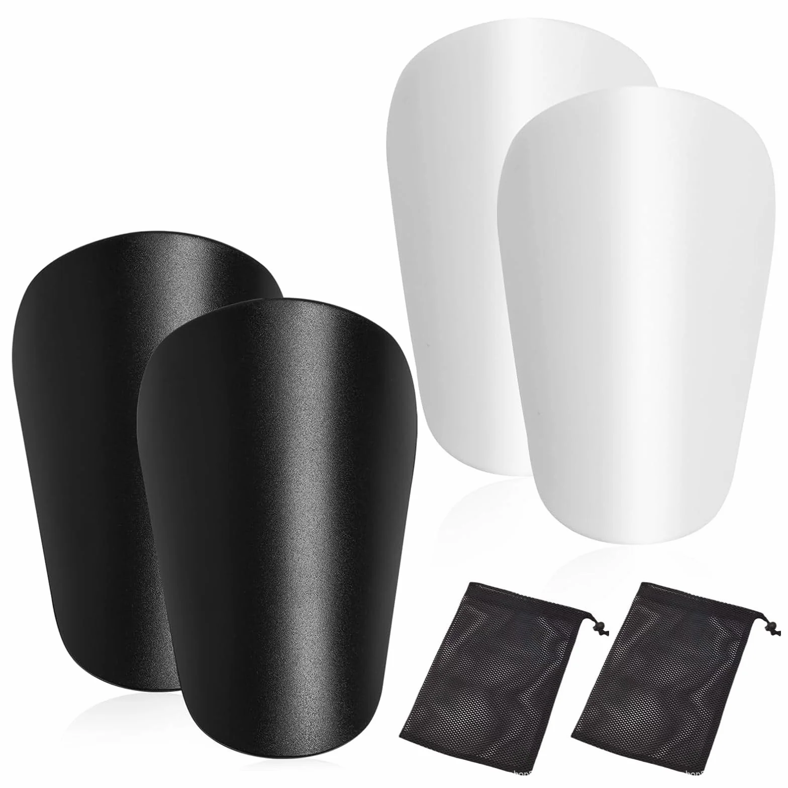 VEGCOO 2 Pares Mini Espinilleras Fútbol 8 x 5 cm con Bolsa Deportiva