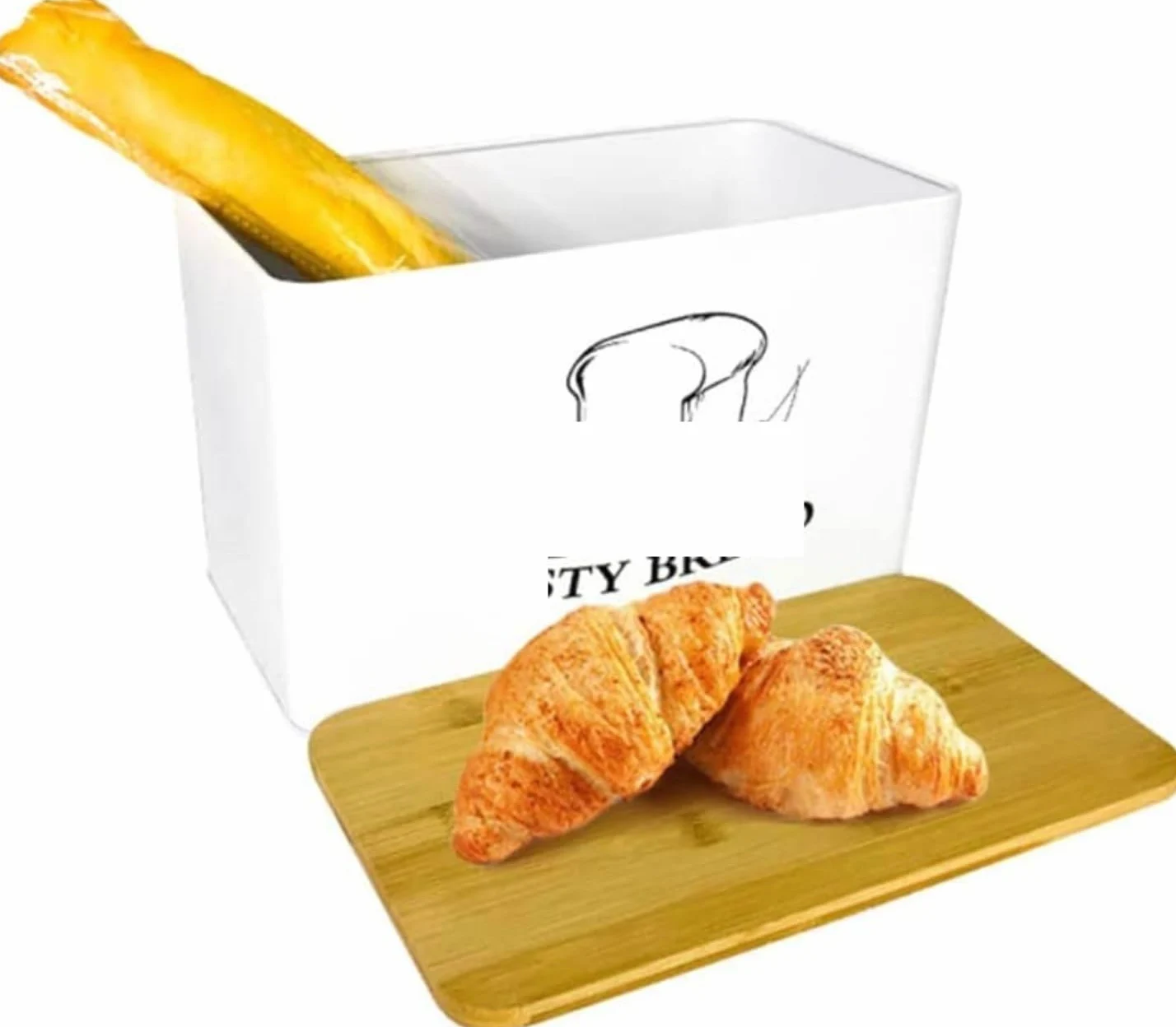 Caja De Pan Panera para Pan Caja De Pan De Metal para Encimera con Tapa De Tabla De Cortar Decoración Moderna De Almacenamiento De Cubo De Pan Caja Contenedor De Pan
