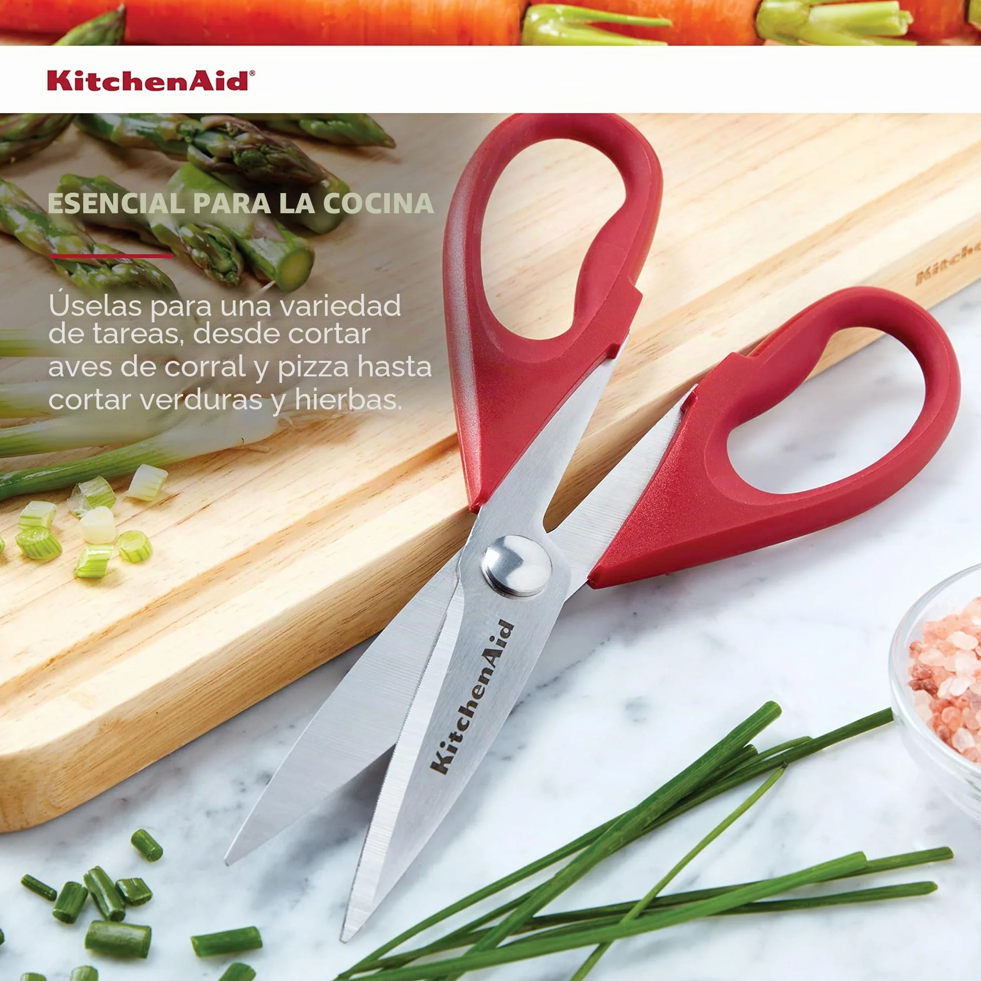 KitchenAid KE351OHERA - Tijeras multiusos (22 cm), color negro
