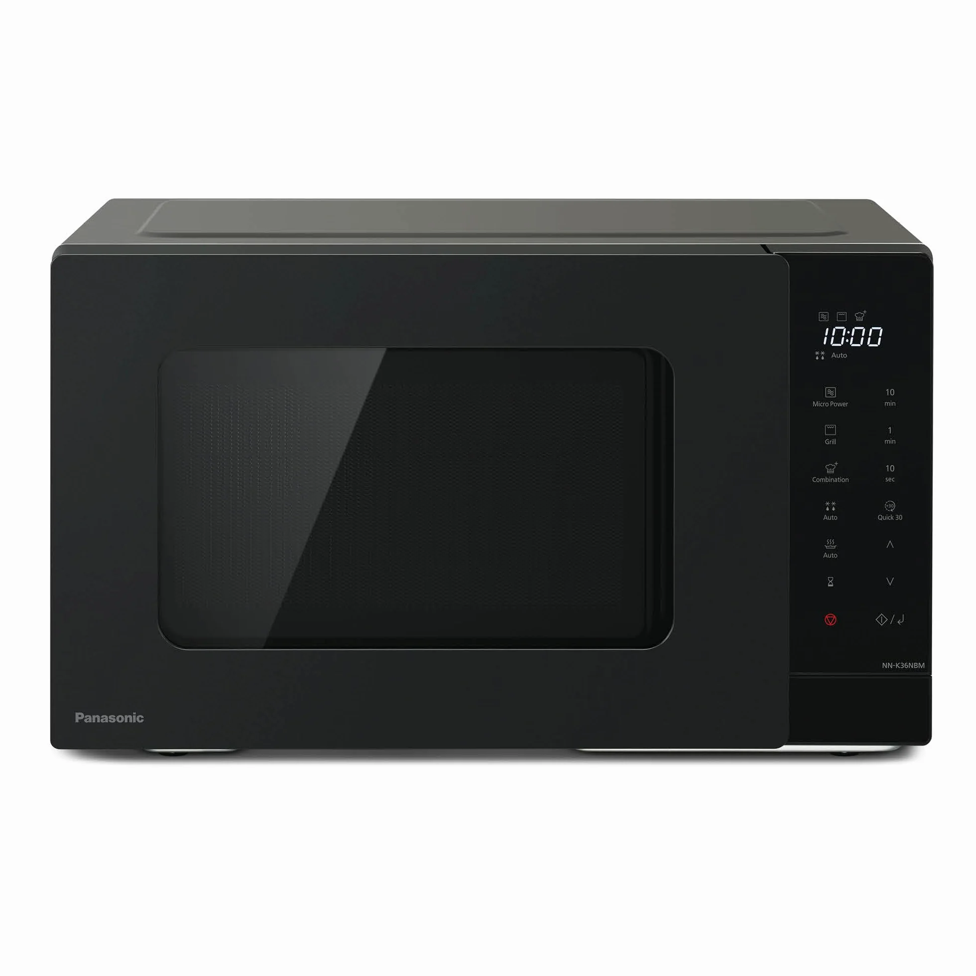 Panasonic NN-K36NBMEPG, Horno Microondas, 24 Litros, 900W de Potencia, 8 Programas Automáticos, Tecnología de Cocción Dual, Función Quick 30, Negro.