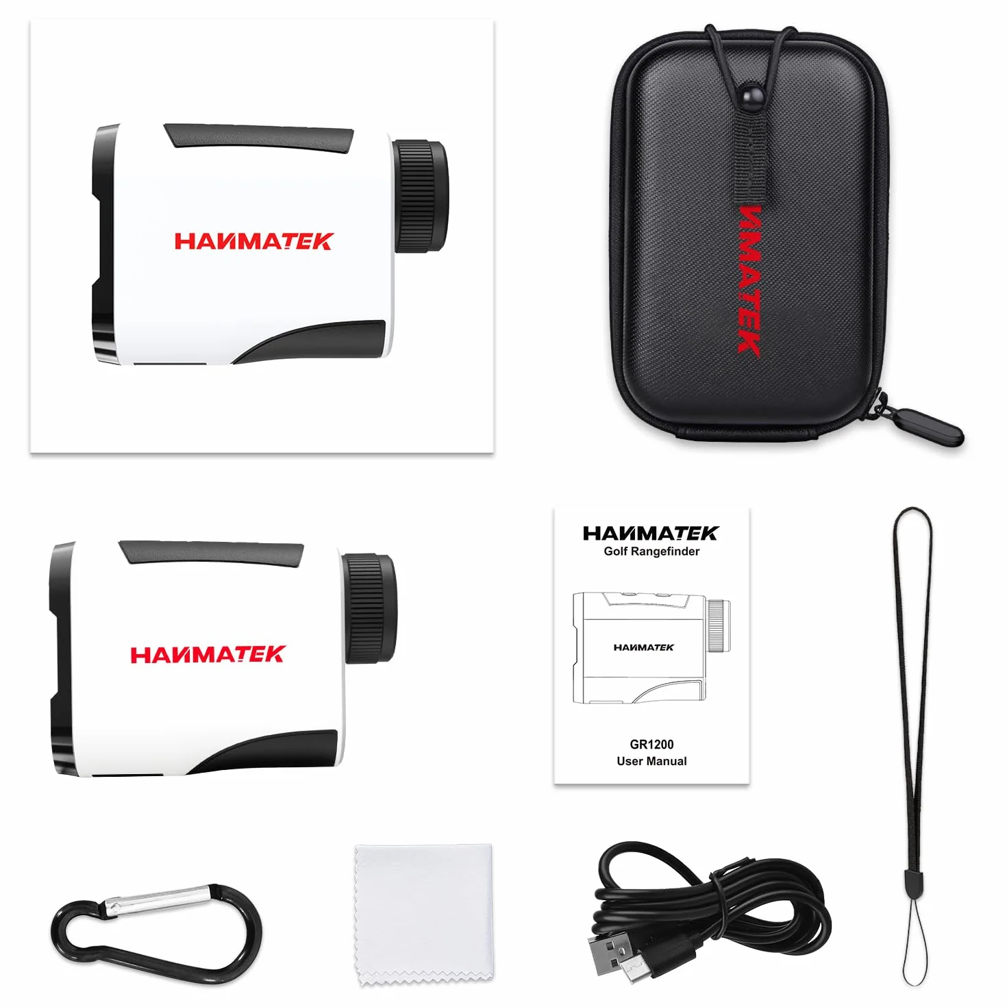 HANMATEK GR1200 Telémetro Láser de Golf 1097m 1200Y Precisión ±1.0m Magnificación 6.5X Compensación de Pendiente
