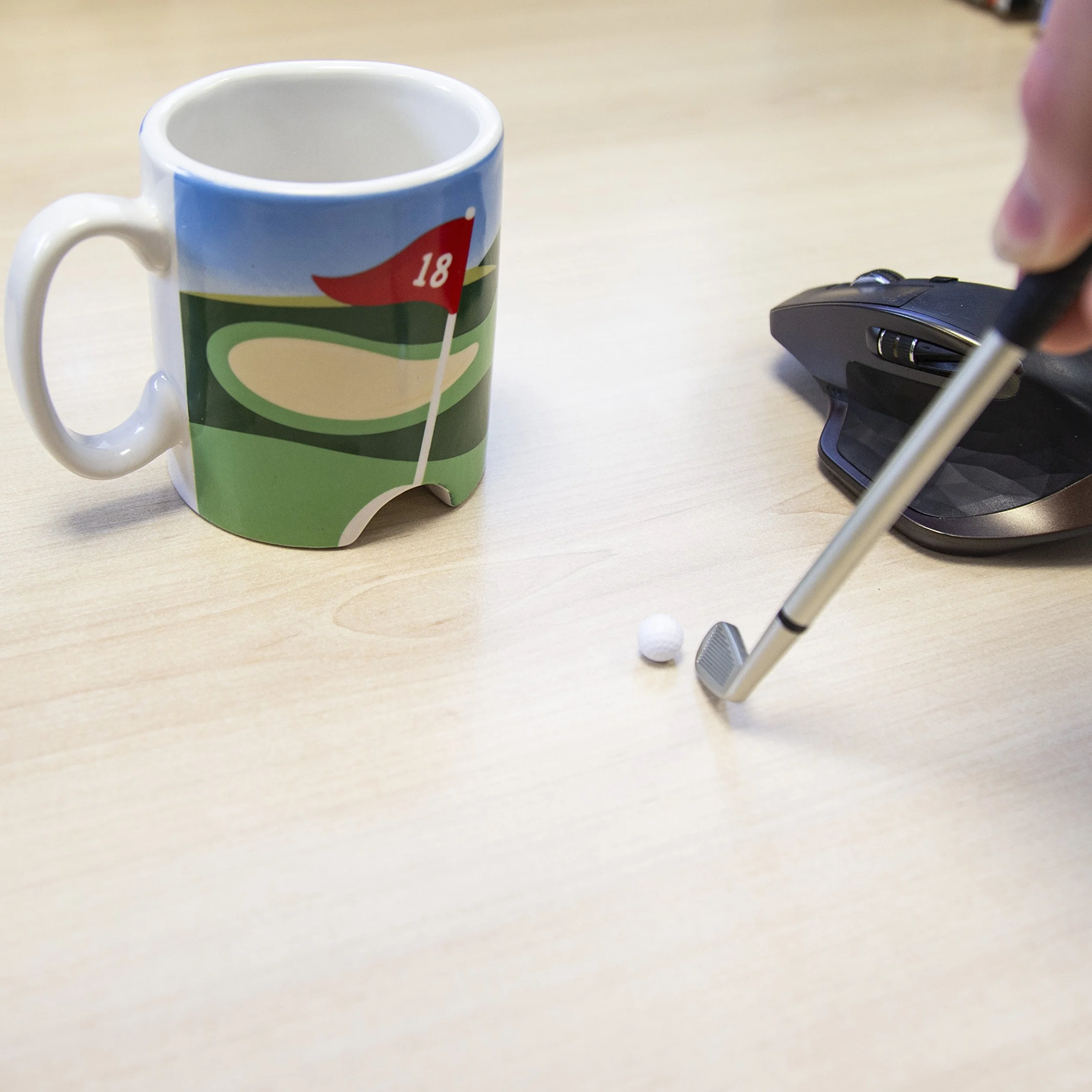 Longridge Taza de Golf y Mini Putter Blanco