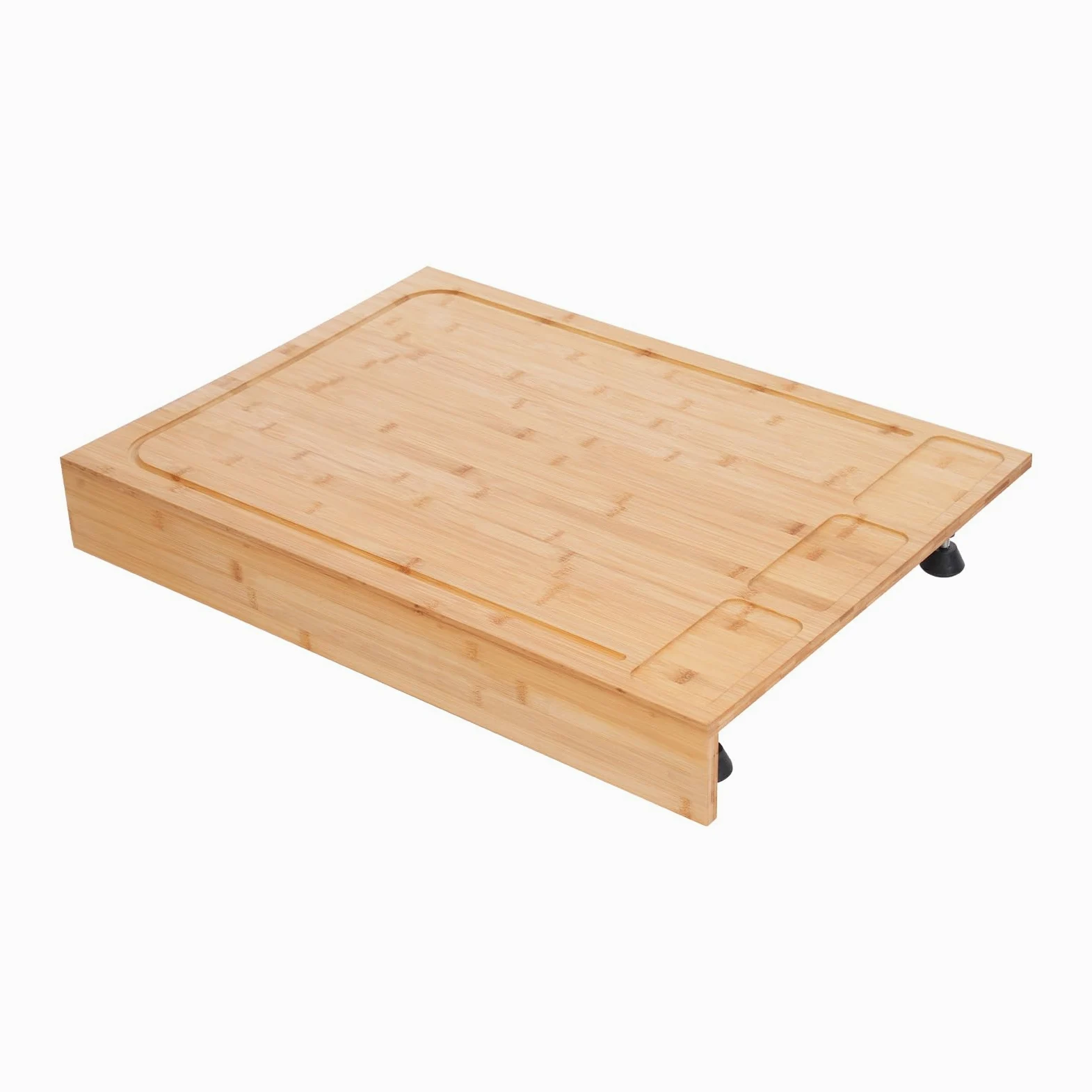 Cubierta de cocina de madera con 4 pies de apoyo extraíbles, cubierta de cocina, cubierta multifuncional, para la mayoría de cocinas de gas y eléctricas, 75 x 54 x 10 cm
