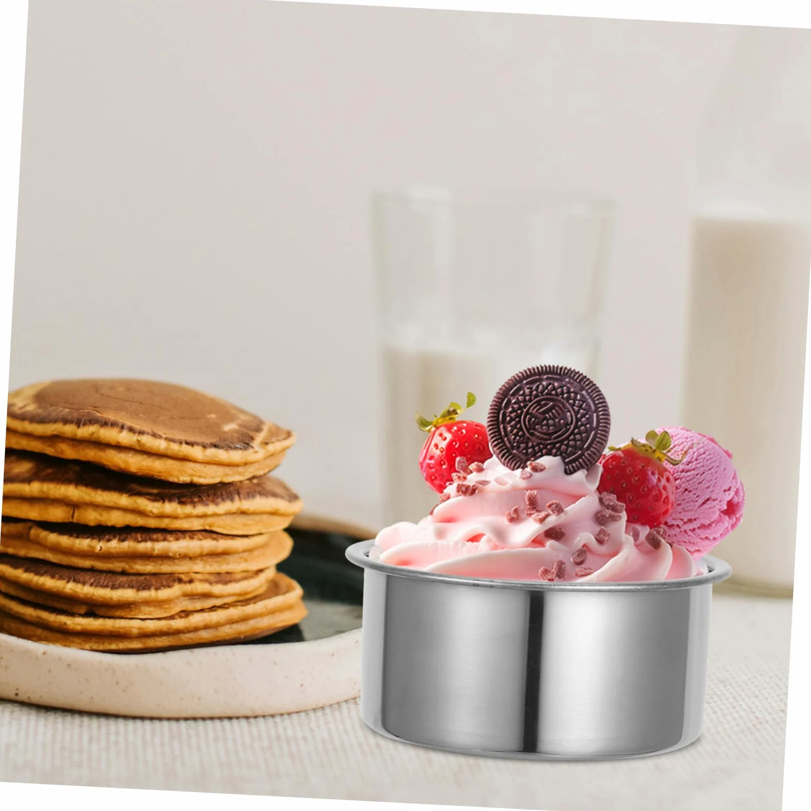 Mipcase 3 Moldes Desmontables Redondos Fáciles de Limpiar y Desmoldar de Acero Inoxidable para Tartas Ideales para Cocinas en Casa y Cafés