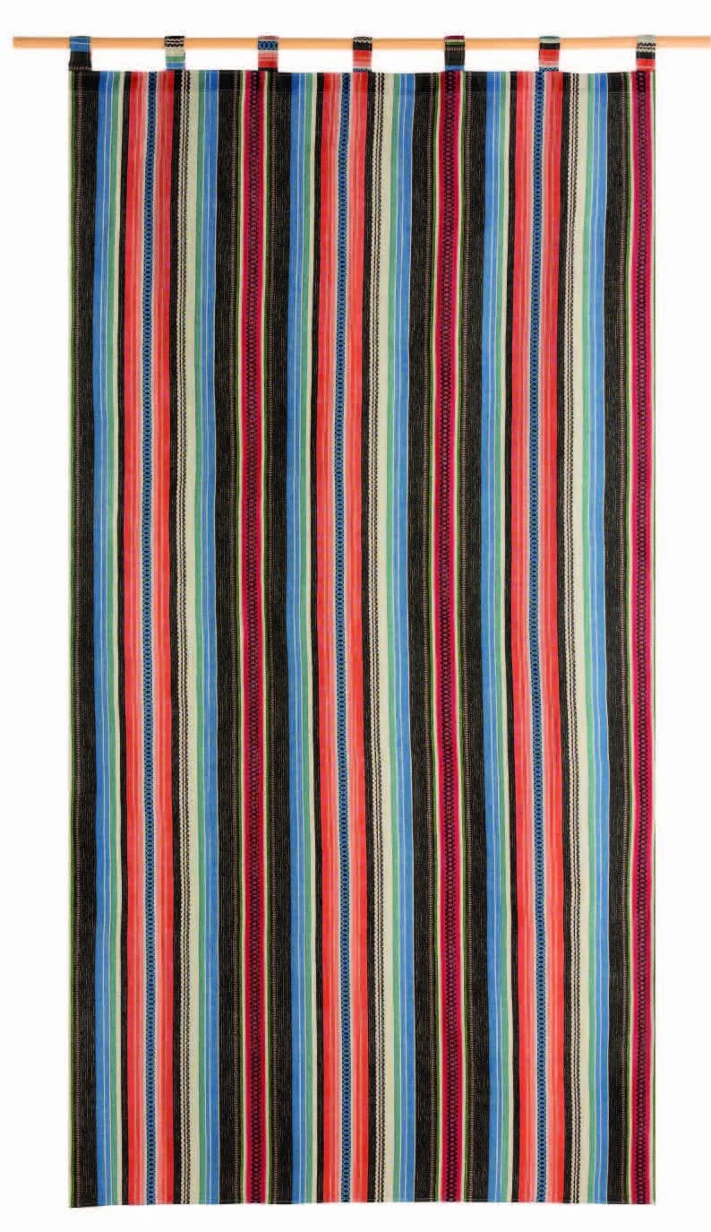 Milica Cortina Alpujarreña Jacquard Rústica 140x260 cm | Solo Cortina | Estilo Tradicional Español para Puerta y Ventana Exterior e Interior | Alta Resistencia y Fácil Instalación | Modelo Jarapa