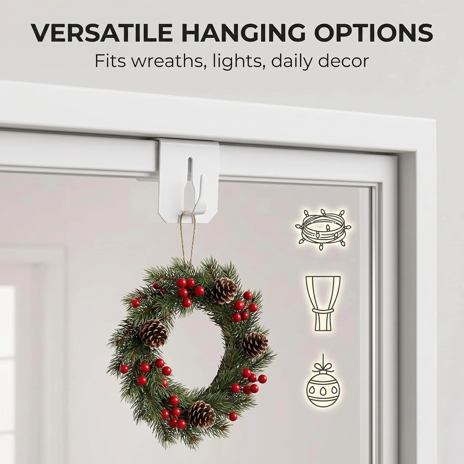 12 ganchos decorativos para ventanas, sin pegar, para decoración de ventanas, ganchos para colgar en ventanas, rango de sujeción de 21 mm, ganchos para ventanas, decoración de ventanas para