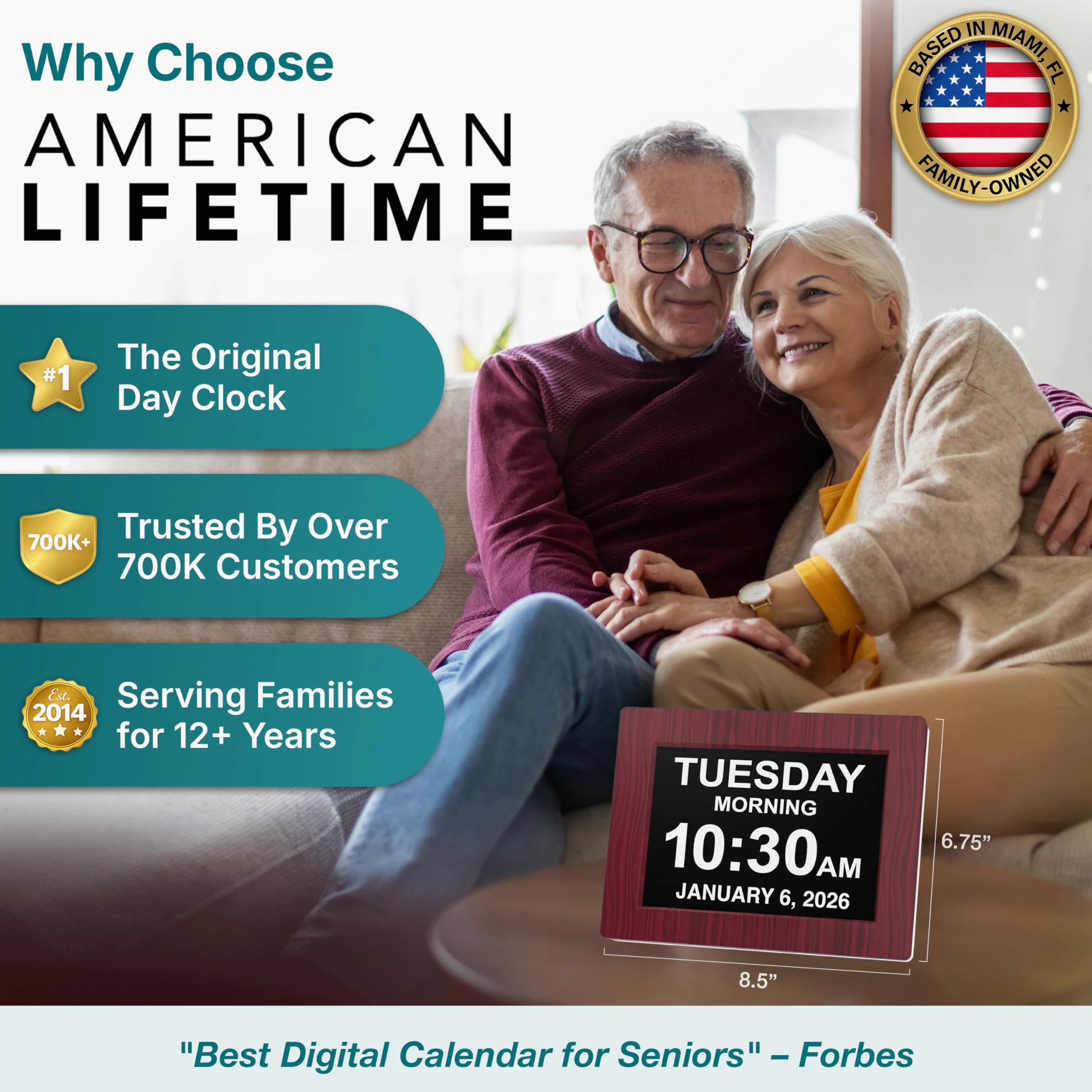 American Lifetime DCB Reloj despertador digital, blanco, 2 unidades
