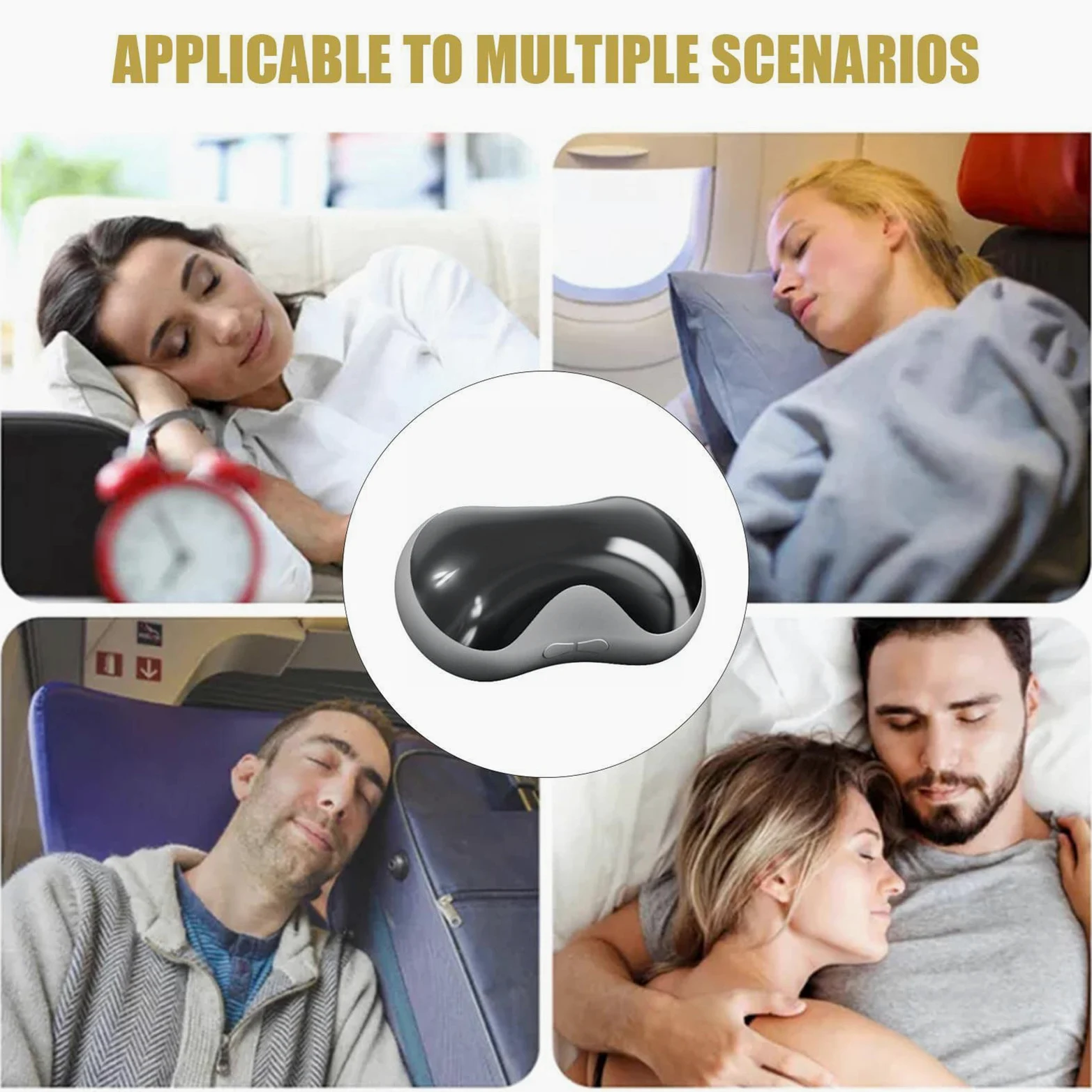 Dispositivo Antirronquidos Inteligente,Dispositivo de Parada de ronquidos CPAP, solución de ronquidos,Dispositivos Seguros y cómodos para roncar, 6 Niveles de Ajuste de Intensidad