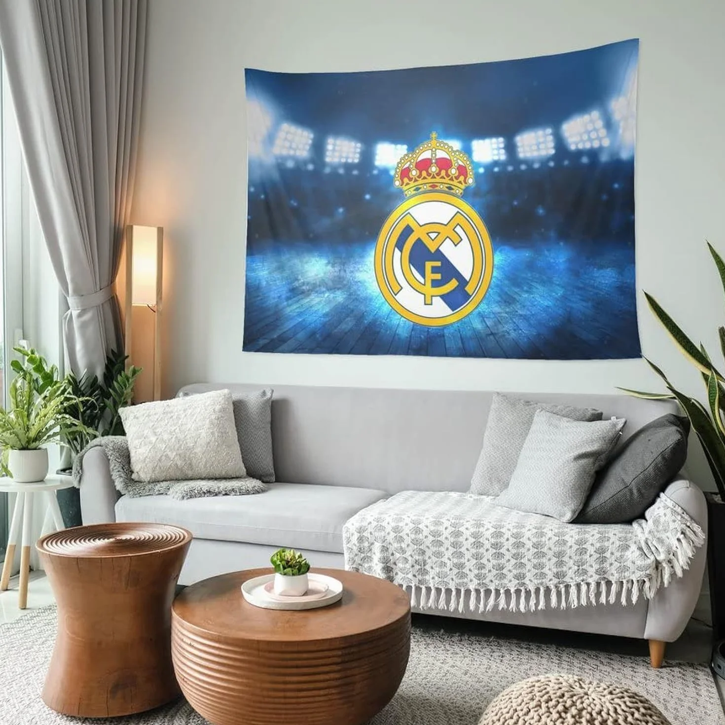 TMATUTA Real Madrid Tapiz de pared logotipo equipo niños salón dormitorio
