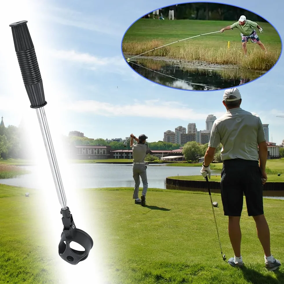Golf Ball Retriever, Recogedor Pelotas Golf, Golf Ball Retriever, ABS Recogedor de Bolas Golfs Recogepelotas Telescópico Pelota Portátil con Agarrador Pelotas para Putter Acero Inoxidable Retráctil