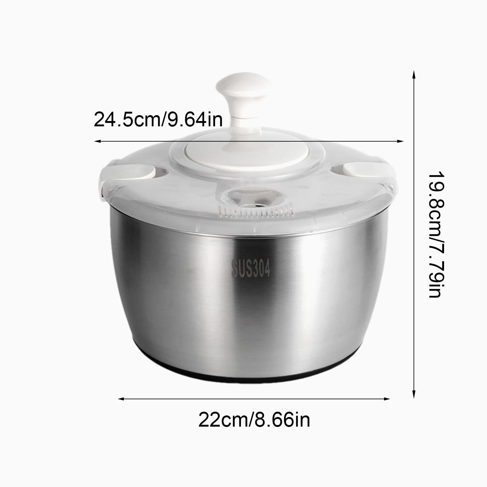 y centrifugadora de lechuga,Secadora de frutas,Secador giratorio para | ensaladas, giratorio para lechuga - de ensalada de acero inoxidable, centrifugadora de verduras para lavar y secar frutas veg