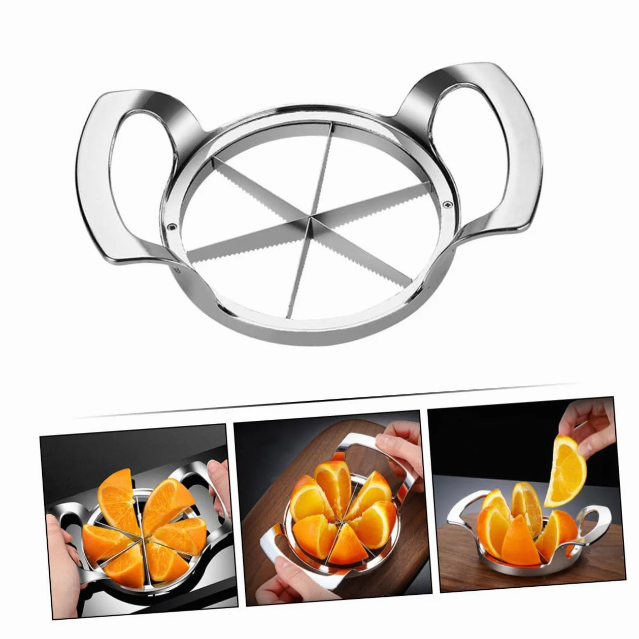 Cabilock Cortador De Frutas y Rebanador De Naranjas De Acero Inoxidable Herramienta Para Cortar Frutas Rodajas Accesorio De Cocina Para Preparar Manzanas y Naranjas