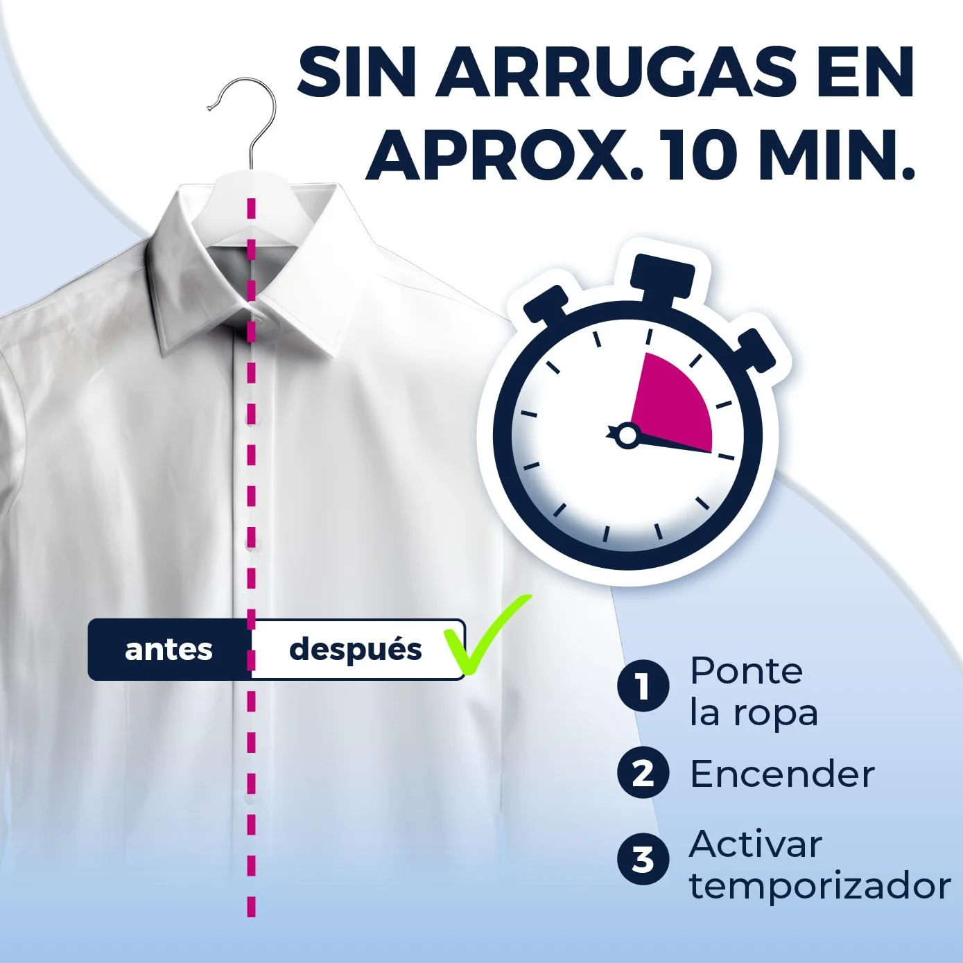 CLEANmaxx Plancha automática de camisas PRO STEAM + accesorio para pantalones | Función vapor, pantalla táctil | Plancha para camisas y blusas | Reduce olores, desinfecta, alisa, refresca