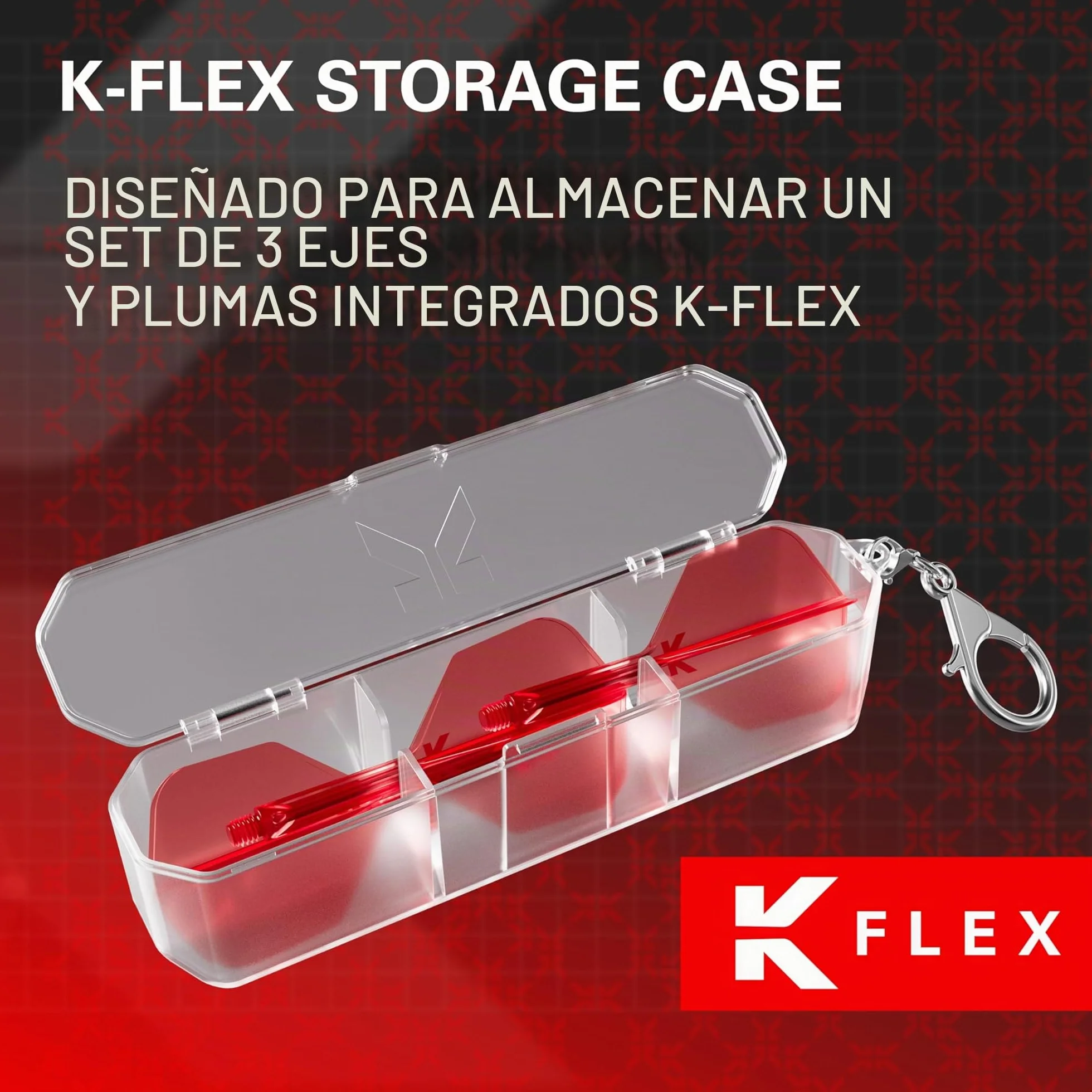 Target Darts K Flex Estuche para Plumas | Almacena Juego de 3 Plumas y Flechas Kflex | Soporte K-Flex, Estuche K para Accesorios de Dardos, Duro Con Llavero