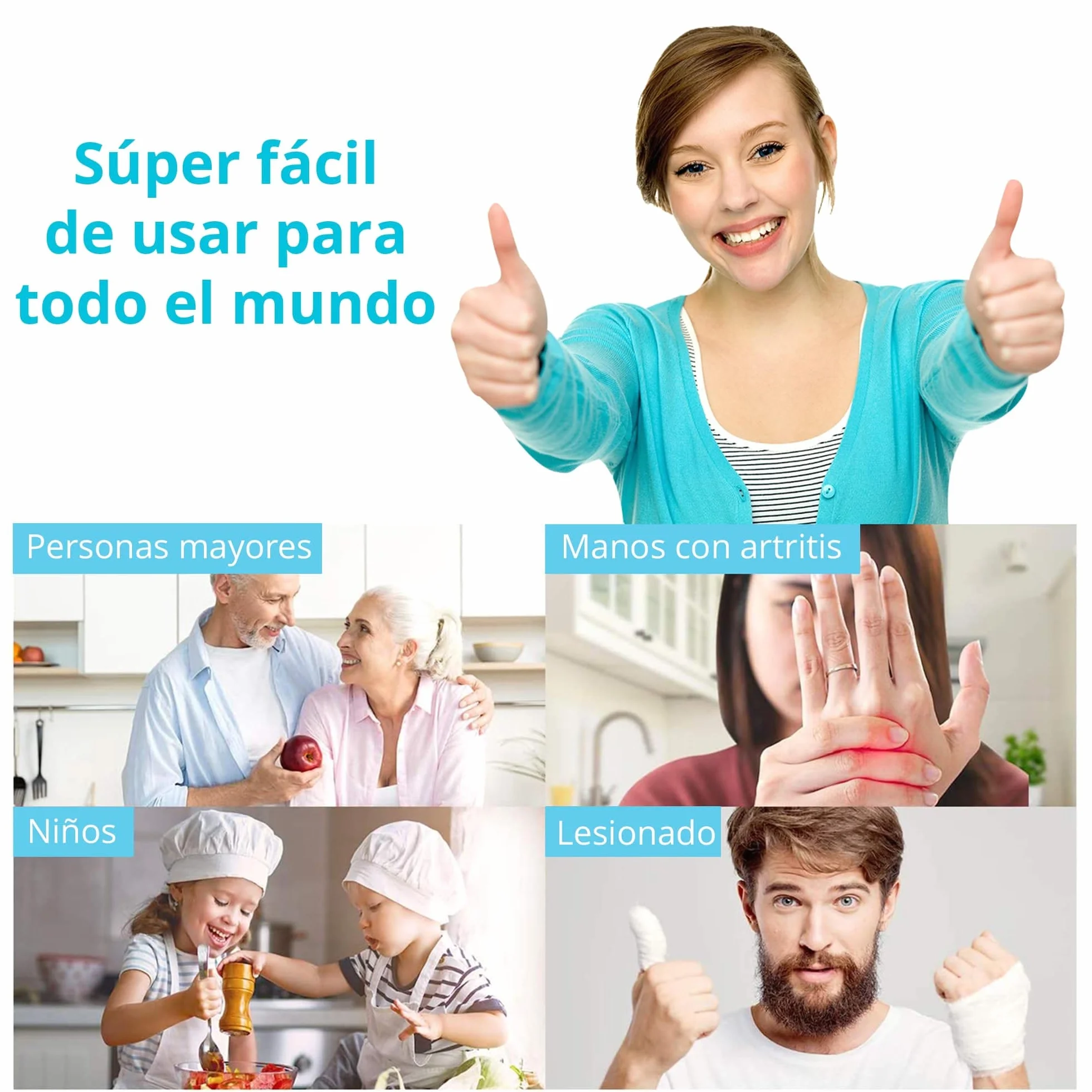 Kitchen Mama Abrelatas eléctrico Auto, automático, manos libres, borde liso, apto para alimentos, funciona con pilas (Azul cielo)