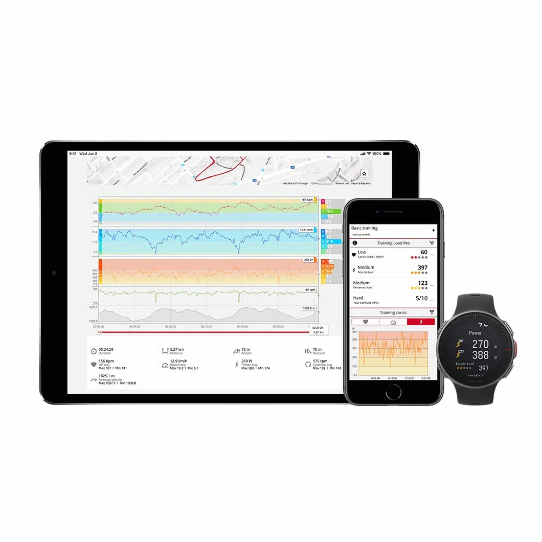 Polar Vantage V Reloj Premium GPS Frecuencia Cardíaca Multideporte Triatlón Potencia Running Batería Ultra Larga Resistente Agua M/L Negro