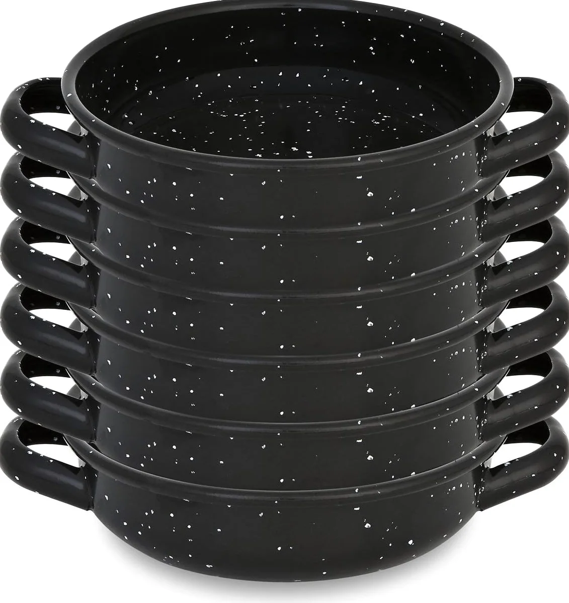 Menax - Cazuela Mini - Paellera Mini en Acero Vitrificado - Set de 6 - Diámetro 16 cm