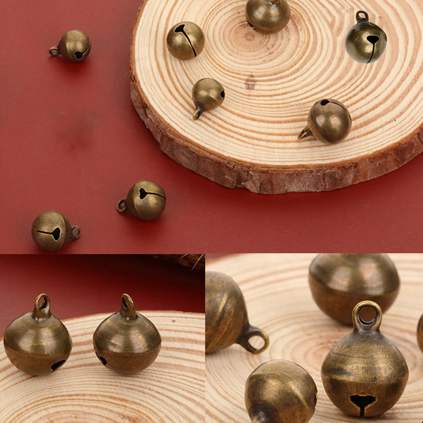 Pequeñas Cascabeles, 200 Piezas 12mm Mini Campanas, Cascabeles De Bronce Antiguo, Campanas De Metal para Manualidades, para Joyas, Manualidades, DIY Creativos, Decoración De Fiestas