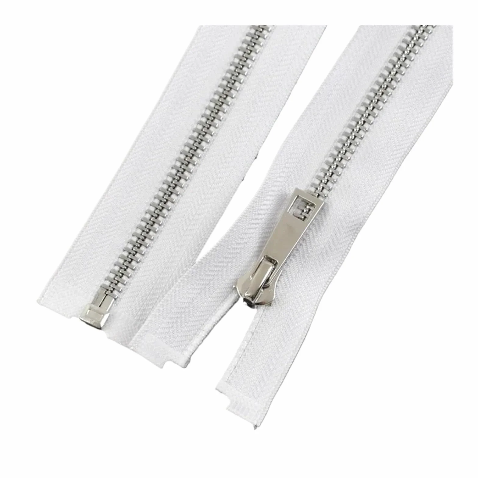 Cremallera de metal 5 #, 40/50/60/70/80 cm, apertura simple, dientes plateados, ropa, cremalleras de coser, 70 cm, 5 # – 10 unidades)
