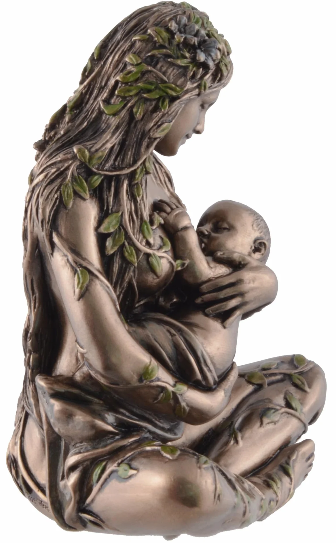 VOGLER Joh. Vogler GmbH Gaia - Figura de tierra con bebé en el pecho, color bronce