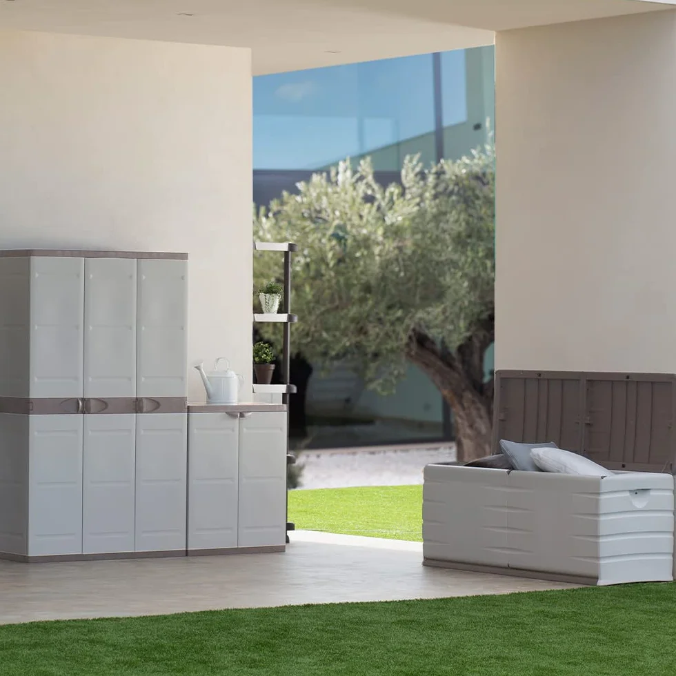Plastiken Space Save Baúles, Plástico, Beige, 120x61x53 cm