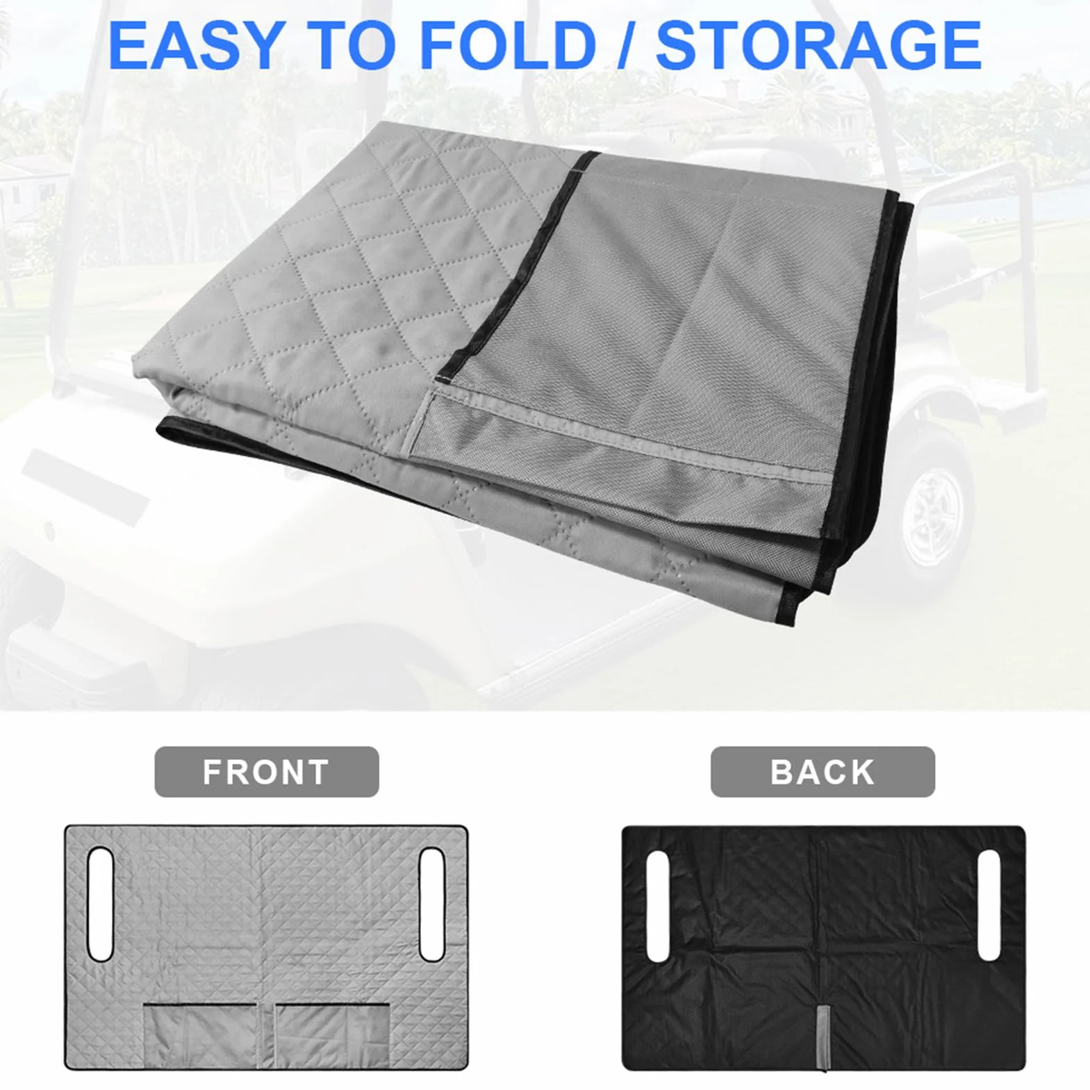 NICENEEDED Funda para Asiento de Carrito de Golf 50.59" x 31.69" con 4 Bolsillos Antideslizante Lavable Transpirable