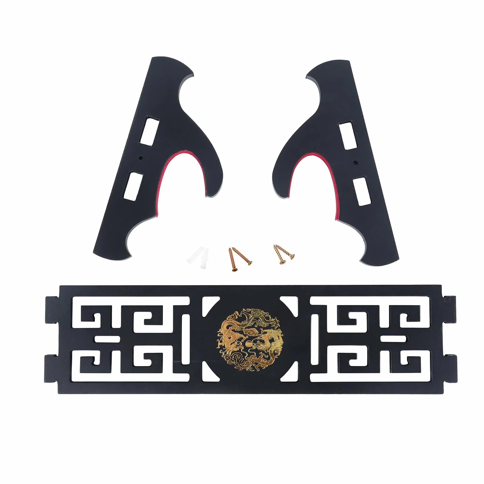 Soporte de espada Katana de 1 nivel, icono de dragón de terciopelo, acolchado, para samurai, Wakizashi