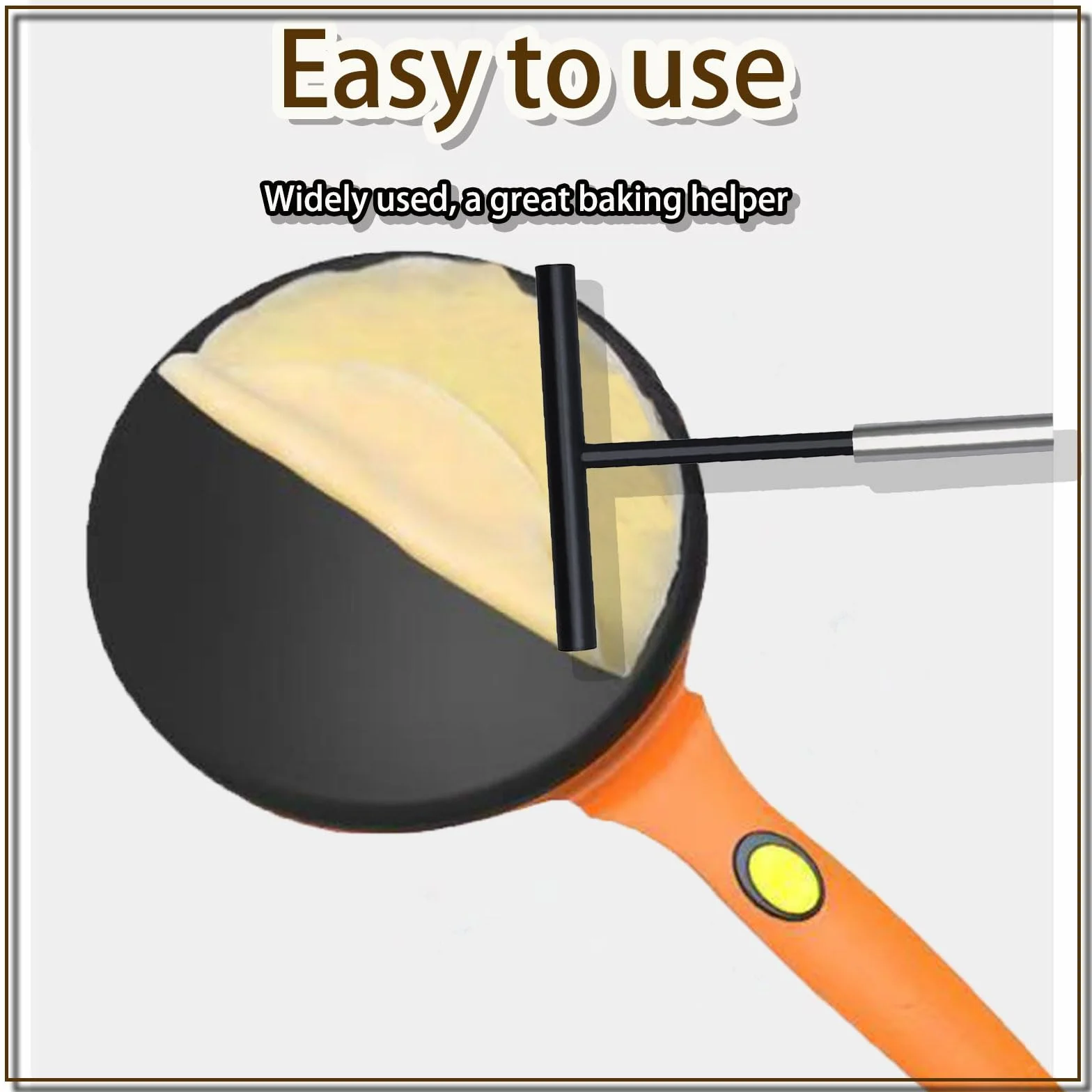 1 Pieza Esparcidor de Crepe Inoxidable de 19.5 cm Largo,Durable y Resistente a Altas Temperaturas T Herramienta de Panqueques para Hacer Crepes Pancakes Hornear Cocinar Utensilios de Cocina
