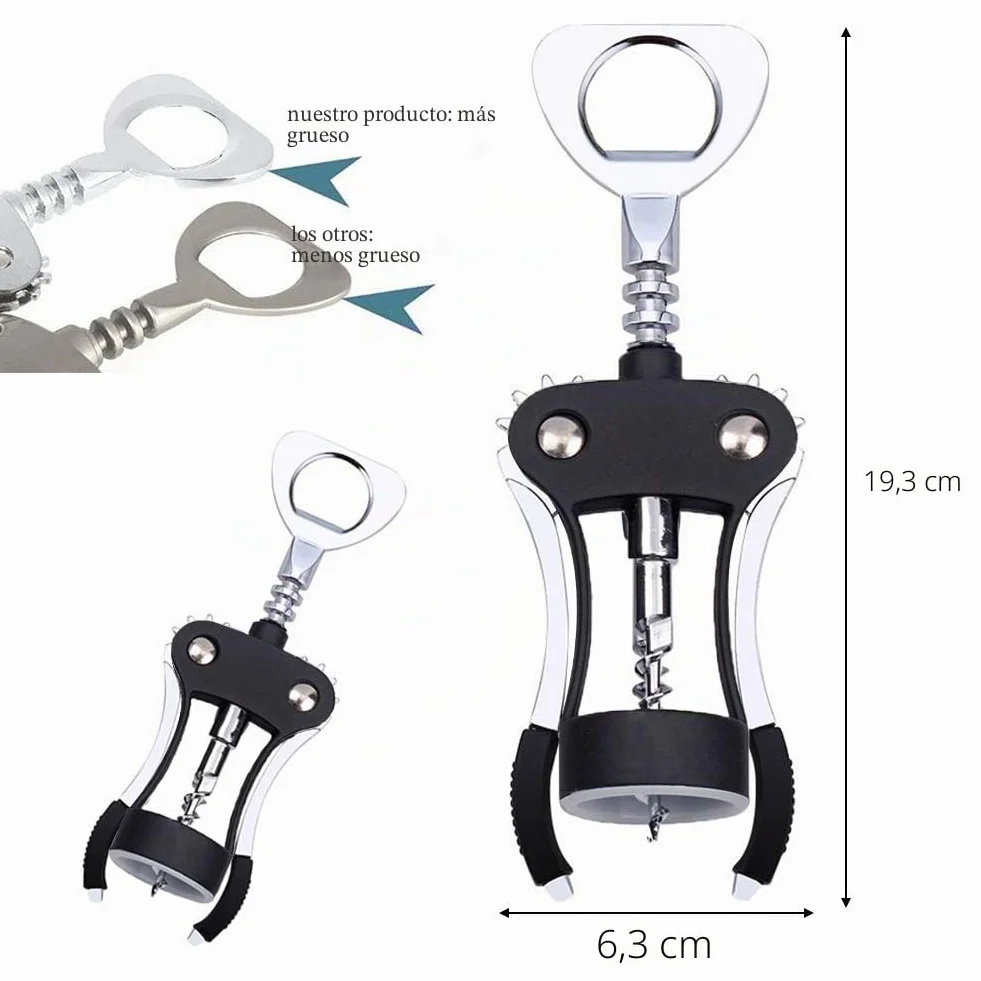 Foho Sacacorchos, Sacacorchos de abrebotellas de cerveza de vino tinto con tapón de botella de vino