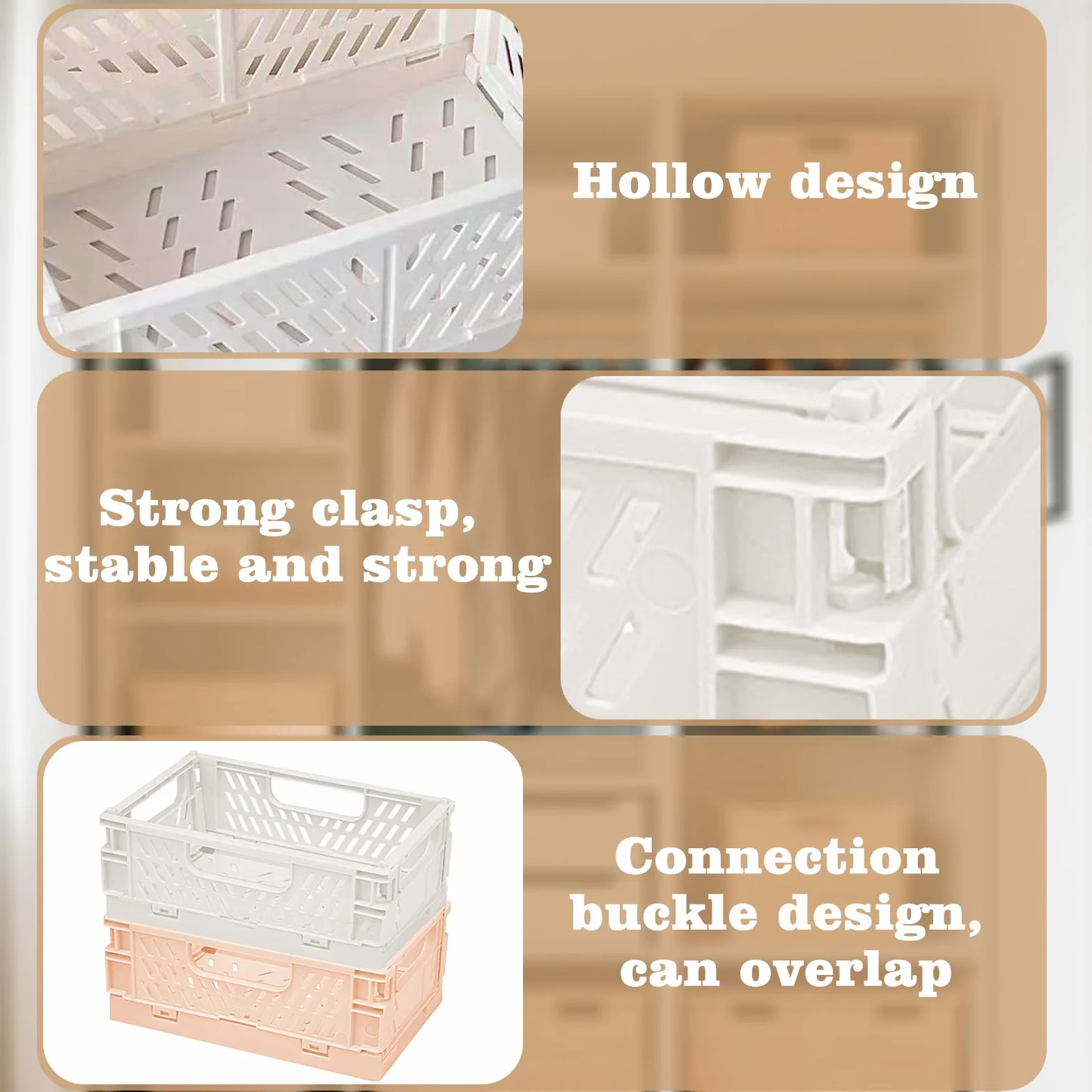 Guidre 6 Piezas Mini Cajas de Almacenamiento Plegable caja plegable pequeña unidades de cajas plegables pequeñas Cajas Almacenaje Plastico Portátil para Hogar, Cocina, Aula, Dormitorio, Baño, Oficina