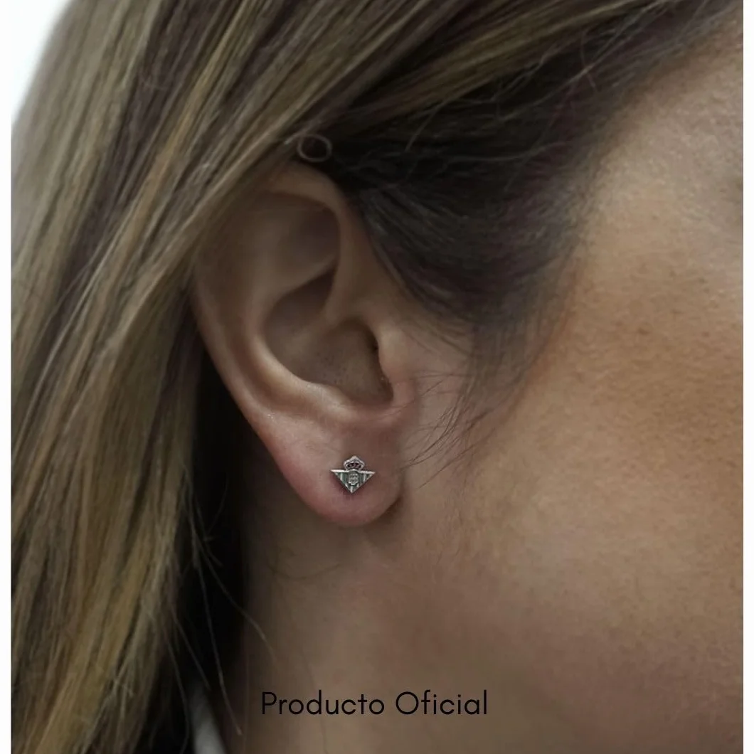 Pendientes Oficiales de plata escudo Real Betis color