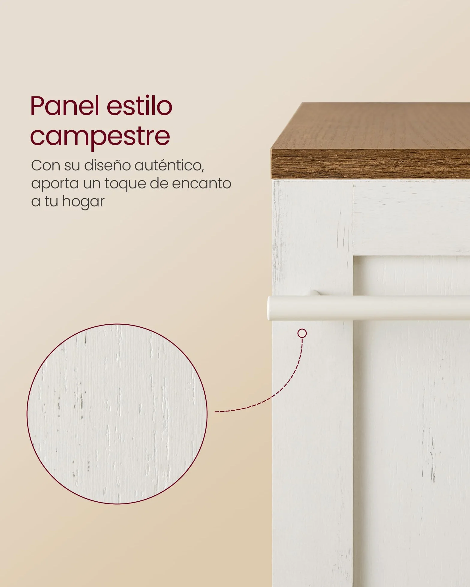 VASAGLE Carrito de Almacenaje Delgado de 4 Niveles, Estante de Cocina con Ruedas, con Asa, Espacio Pequeño, 15 x 43,2 x 86,5 cm, Baño, Lavandería, Blanco Rústico y Marrón Miel LRC050K01